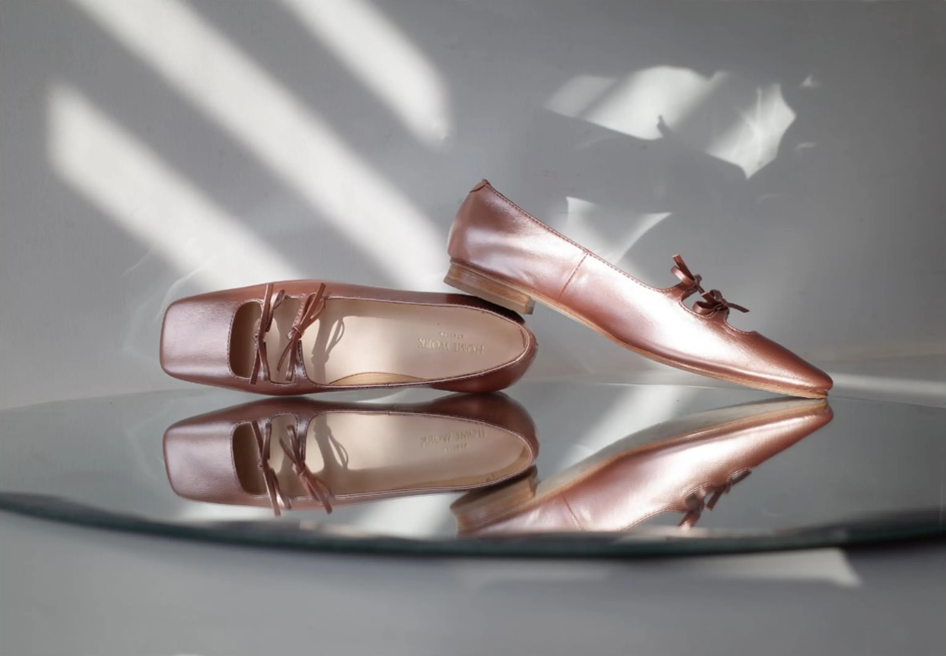 Square-Toe Bow Detail Ballet Flats - Image 4