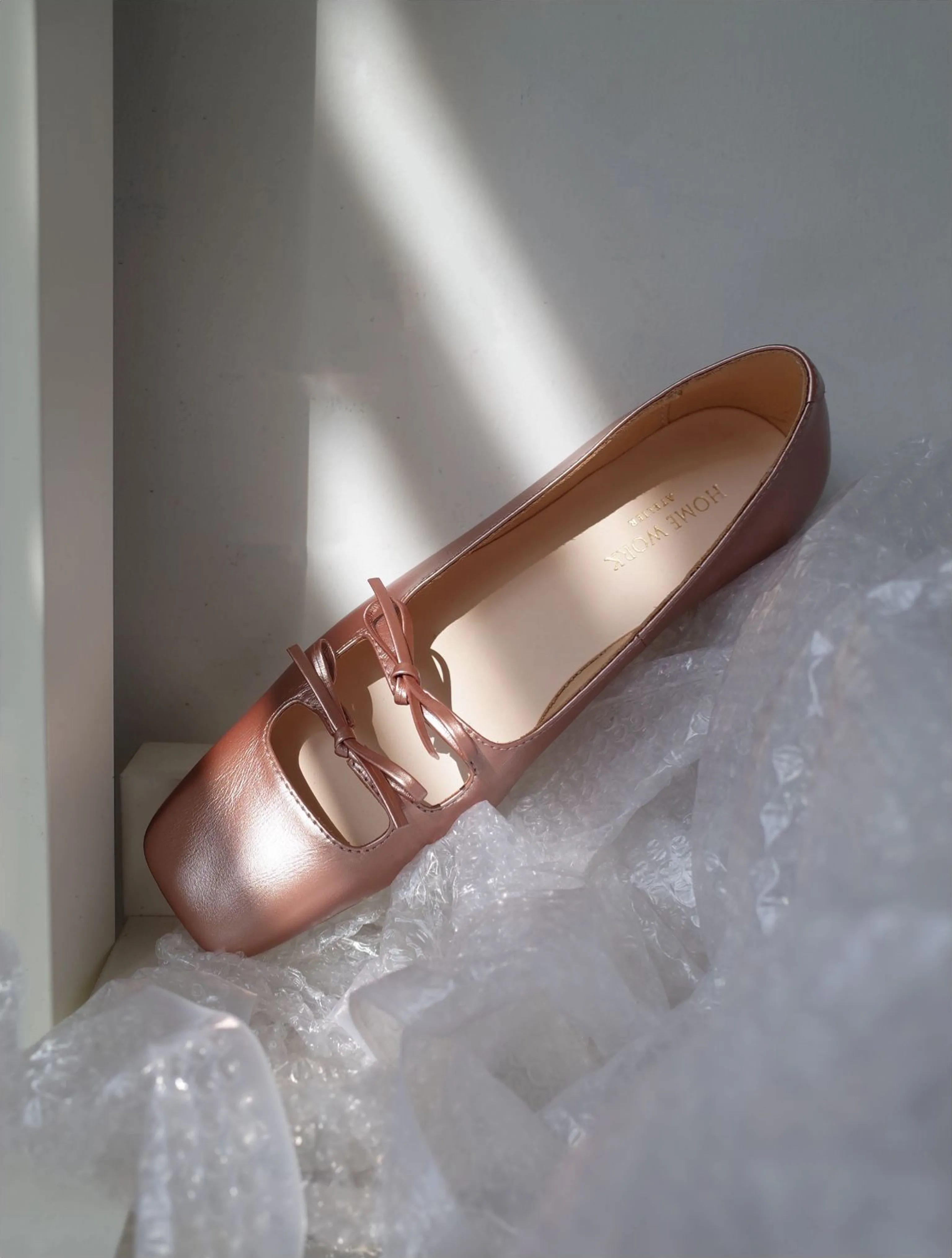 Square-Toe Bow Detail Ballet Flats - Image 6