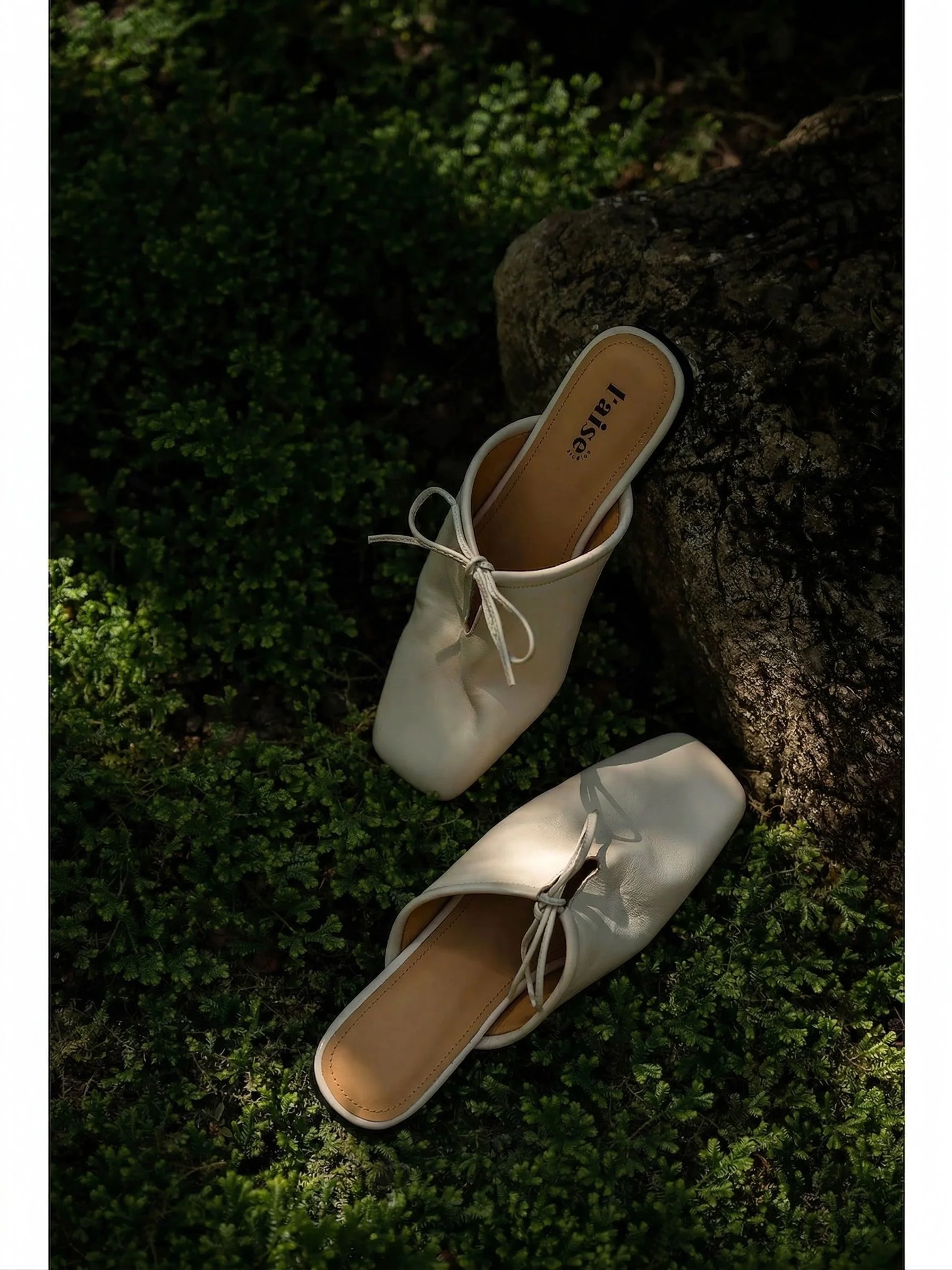 Square-Toe Bow Leather Mule - Image 2