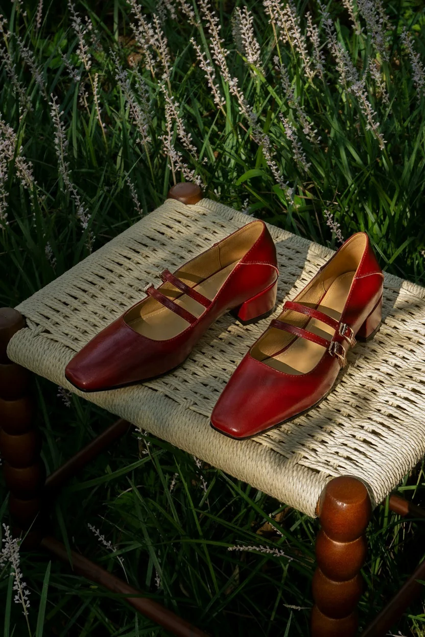 Square-Toe Cowhide Mary Janes - Image 2