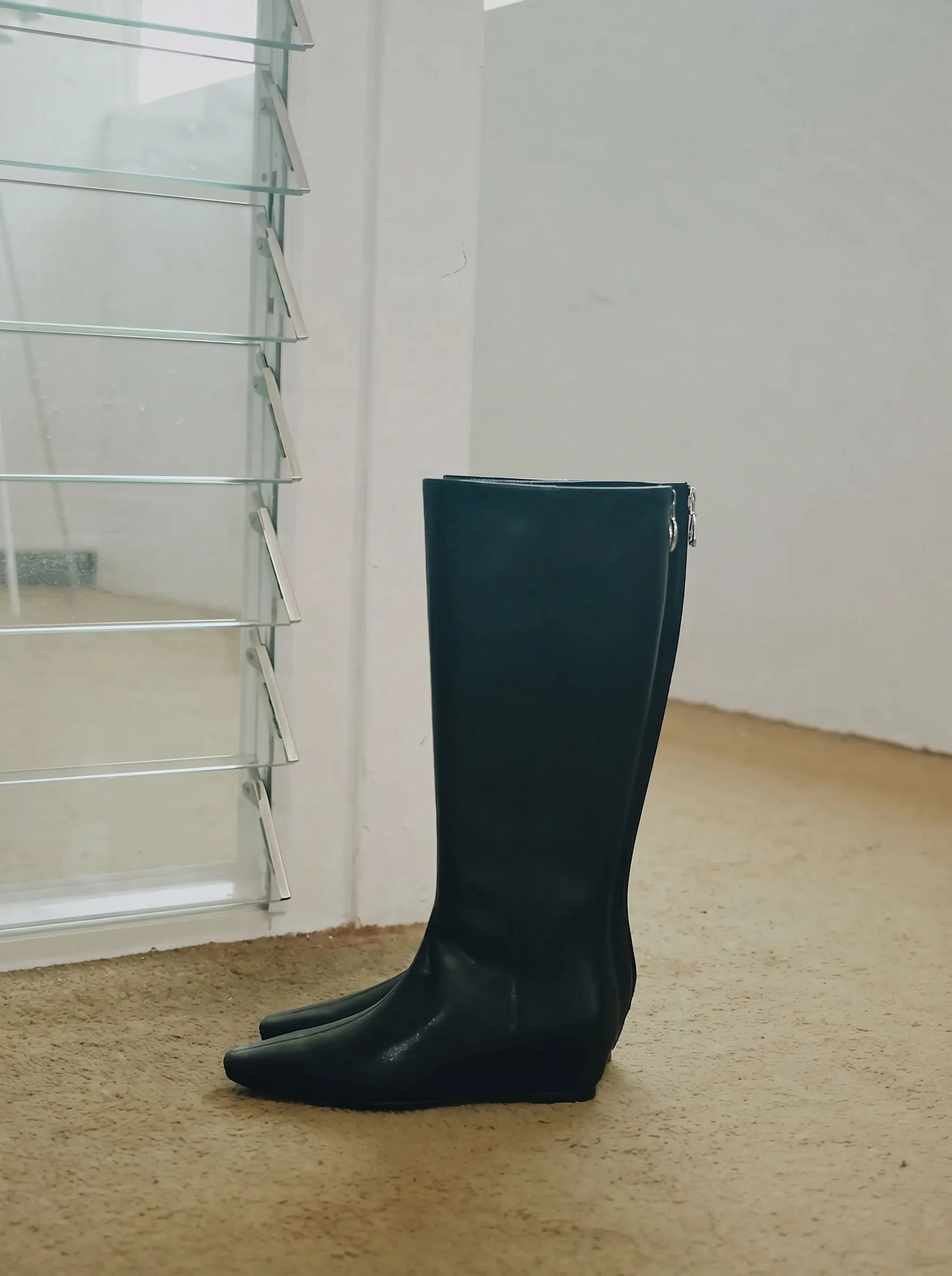 Square-Toe Knee Boots