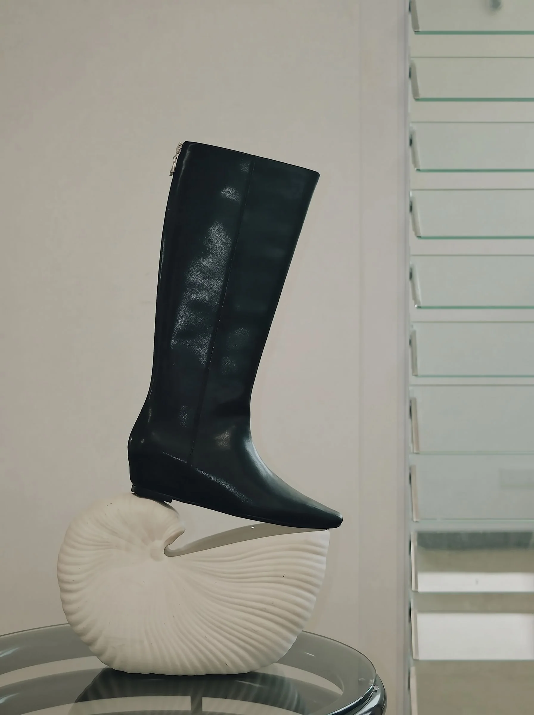 Square-Toe Knee Boots - Image 4