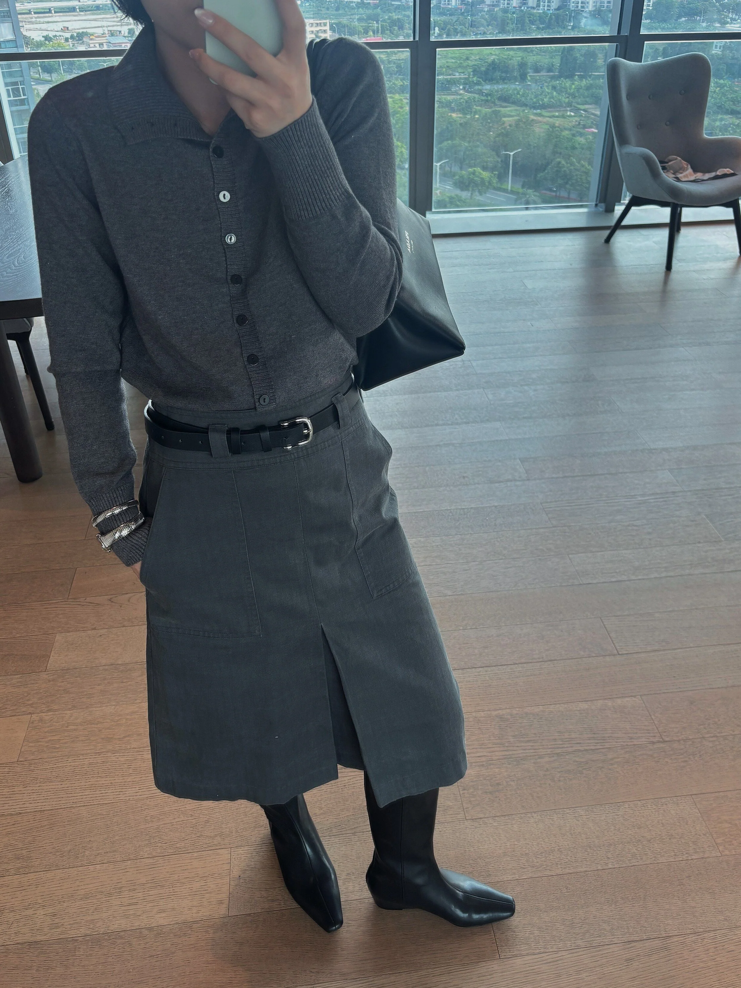 Square-Toe Knee Boots - Image 5