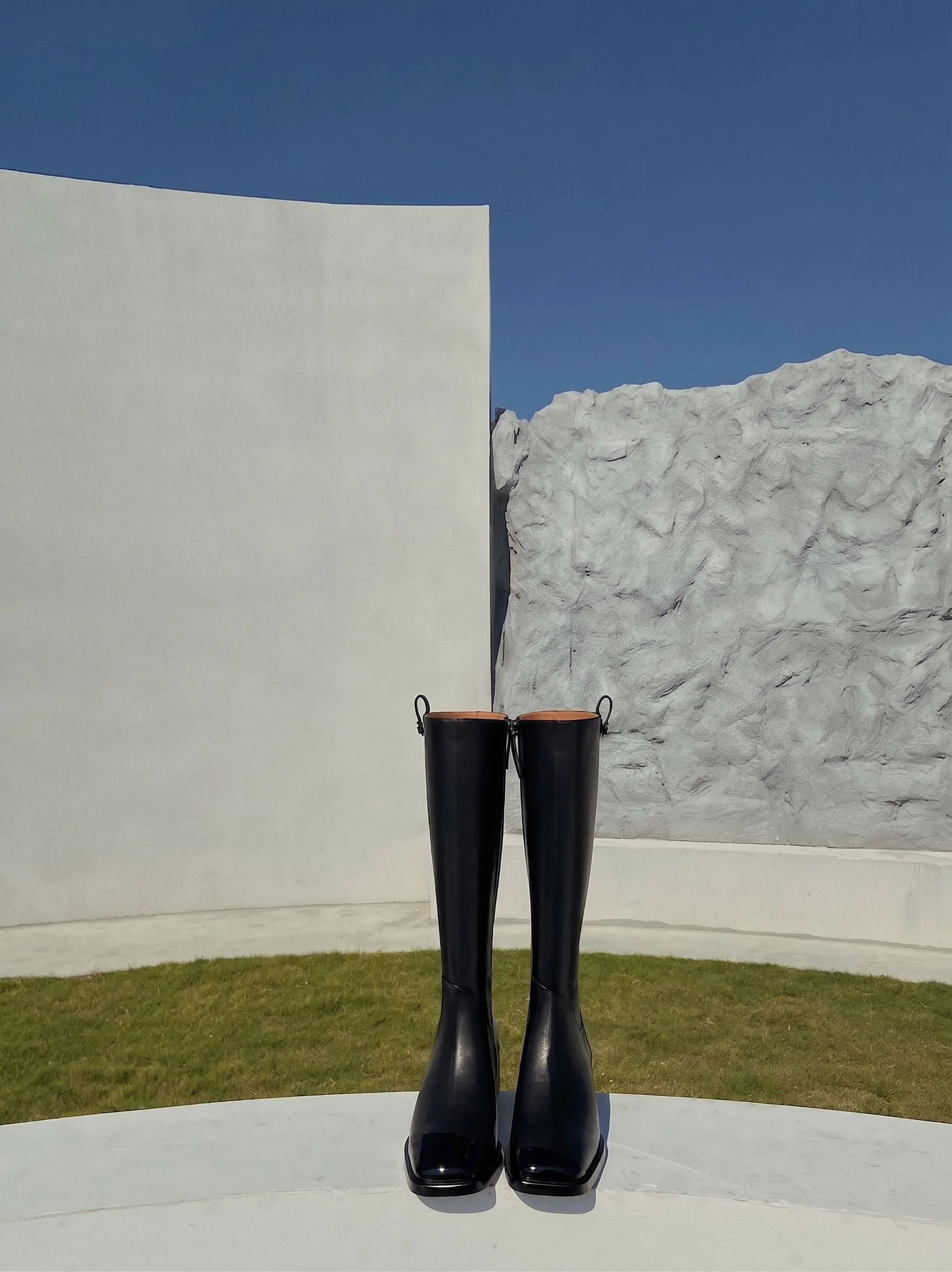 Square-Toe Knee Boots