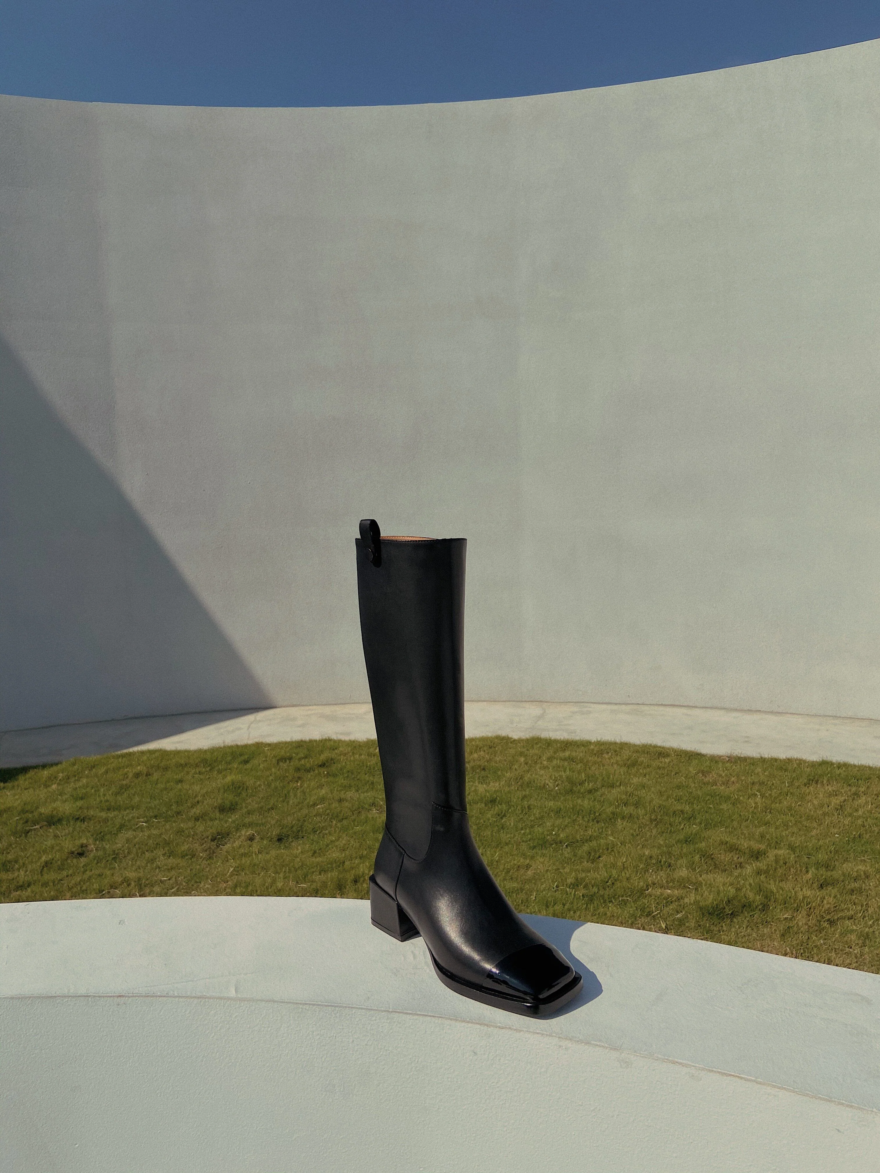 Square-Toe Knee Boots - Image 2