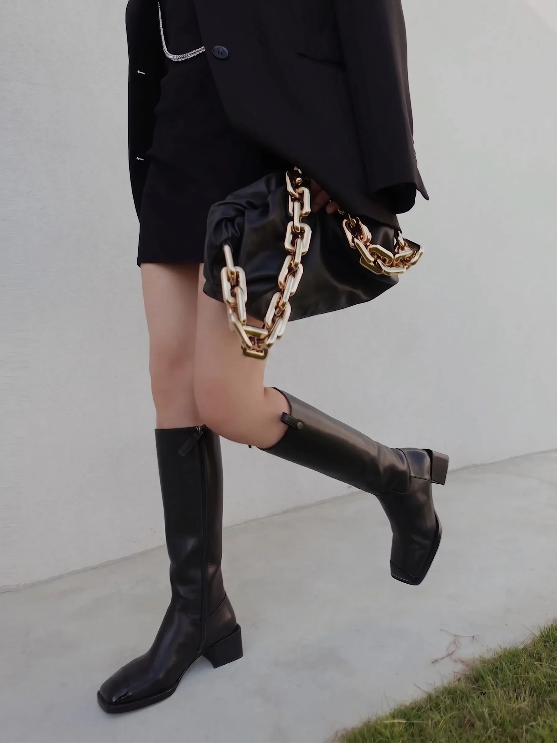 Square-Toe Knee Boots - Image 4