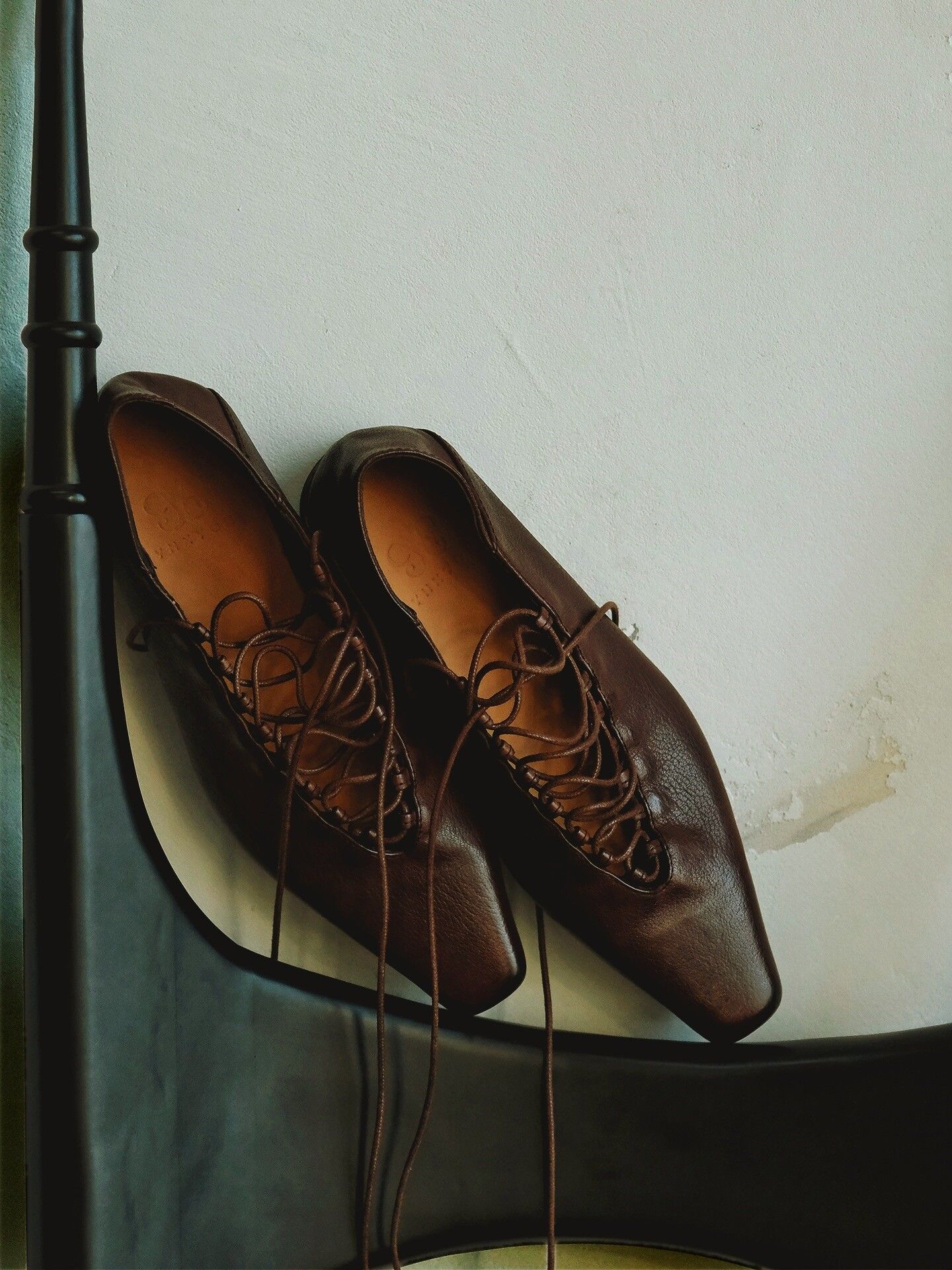 Square-Toe Lace-Up Flats - Image 5