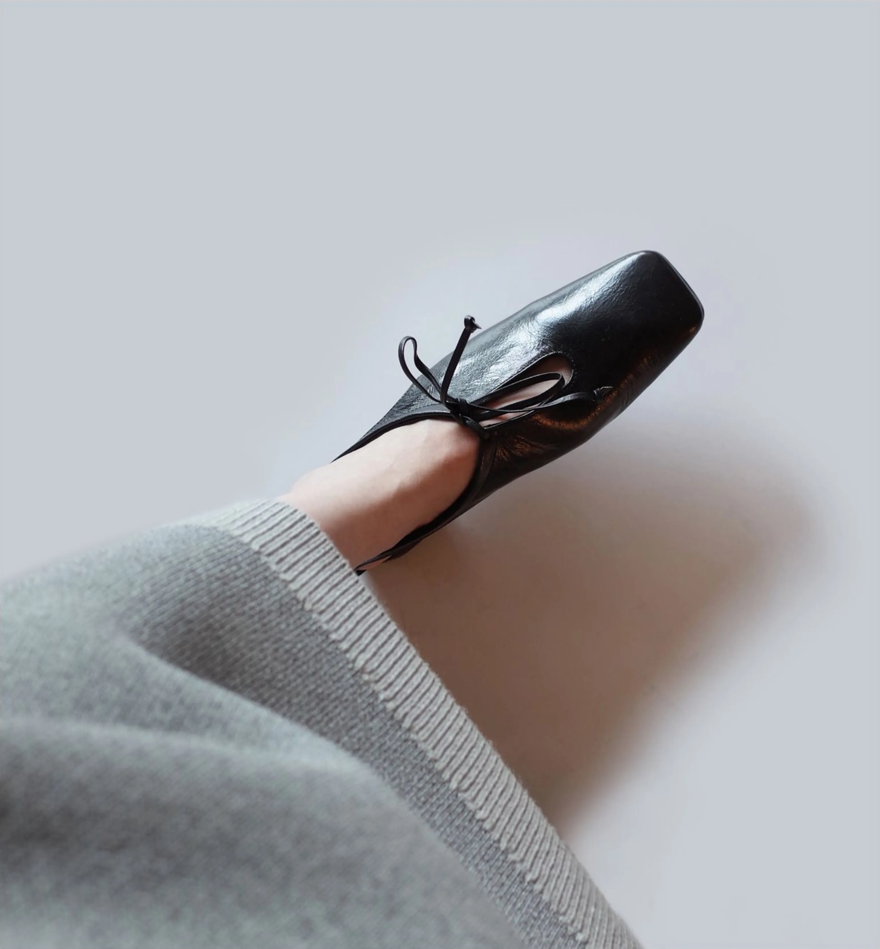 Square Toe Lace-Up Flats - Image 11