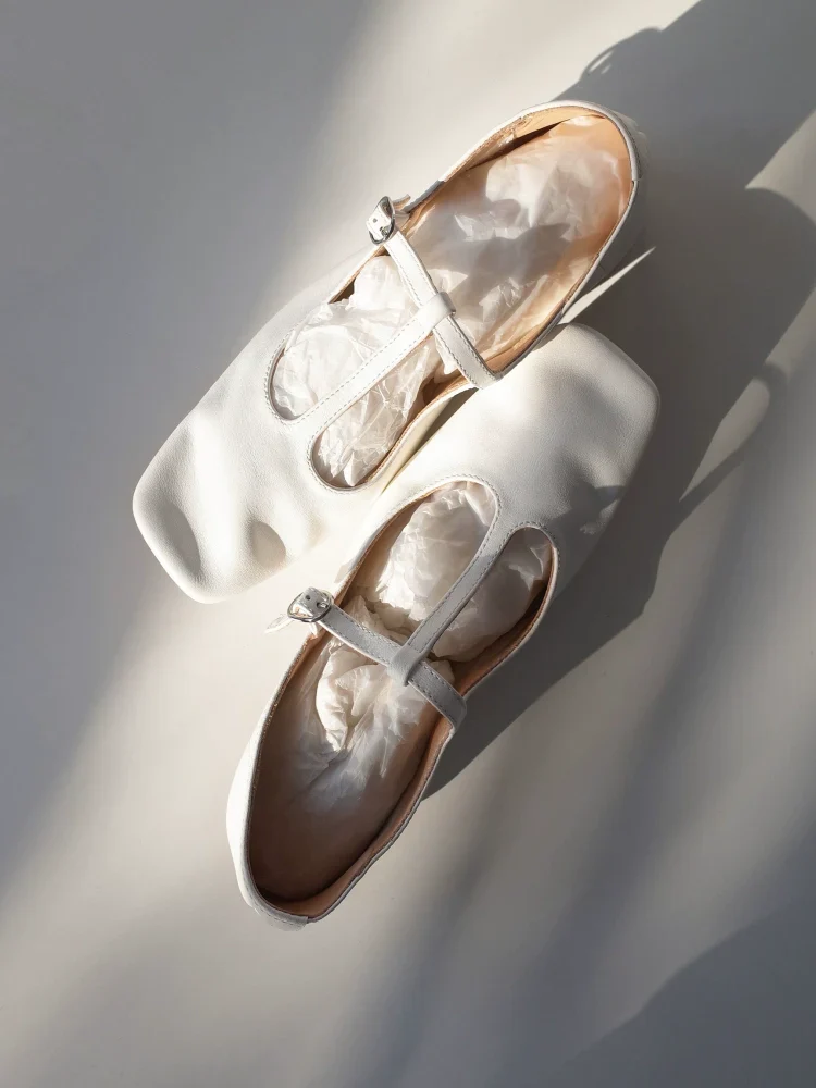 Square Toe Mary Jane Flats - Image 3
