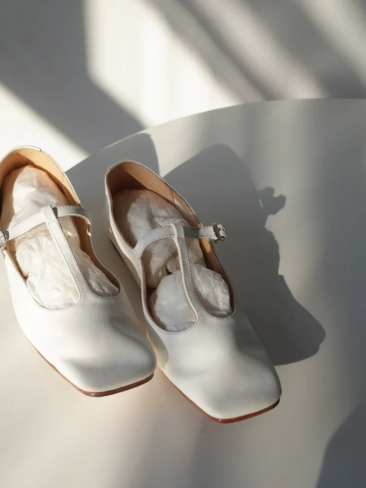 Square Toe Mary Jane Flats - Image 4