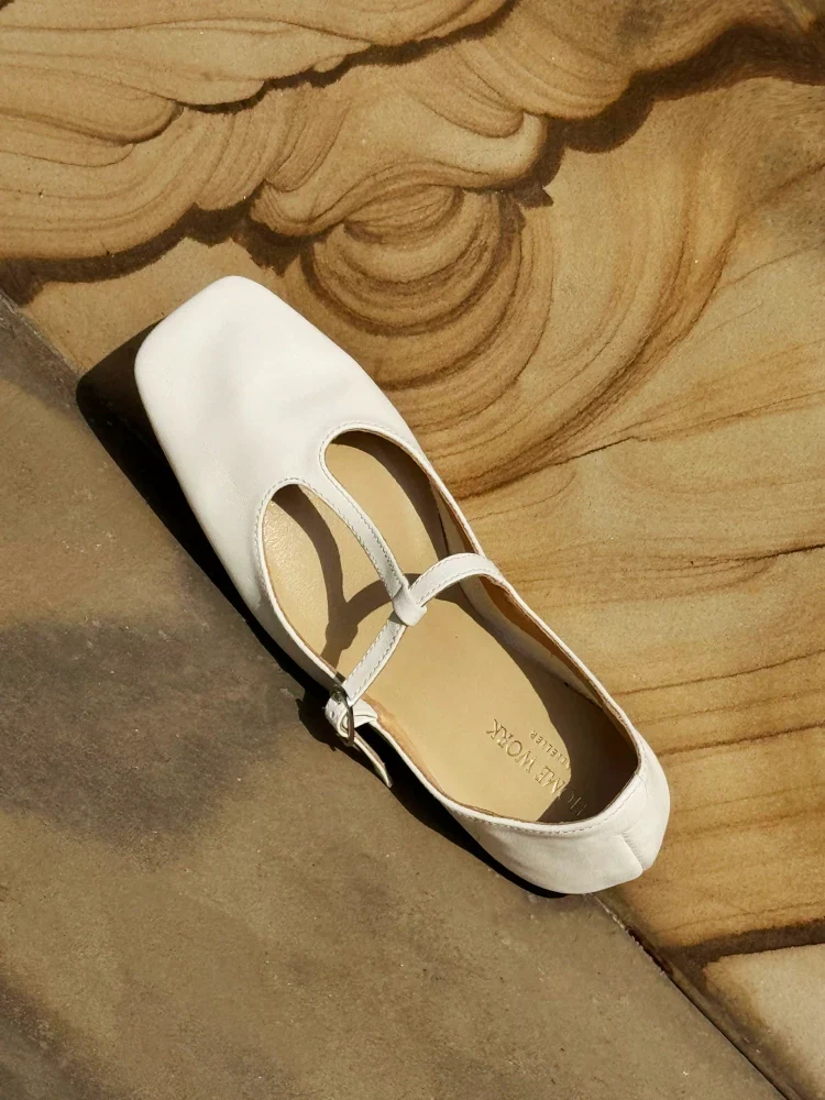 Square Toe Mary Jane Flats - Image 5