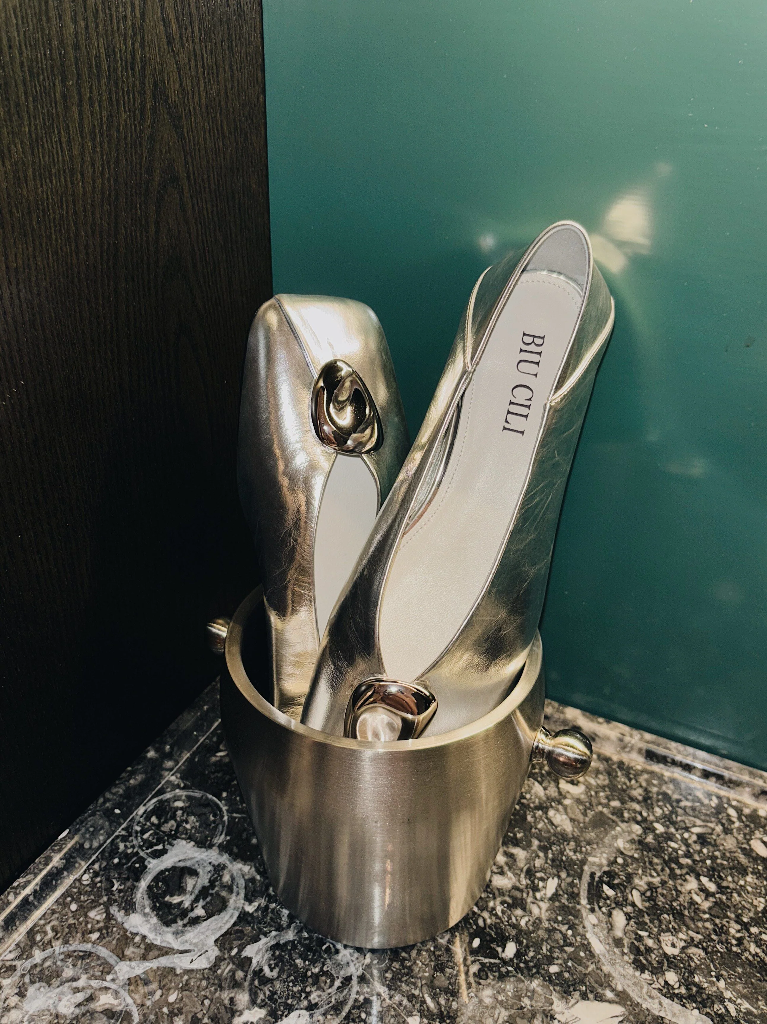 Square-Toe Metal Flats - Image 5