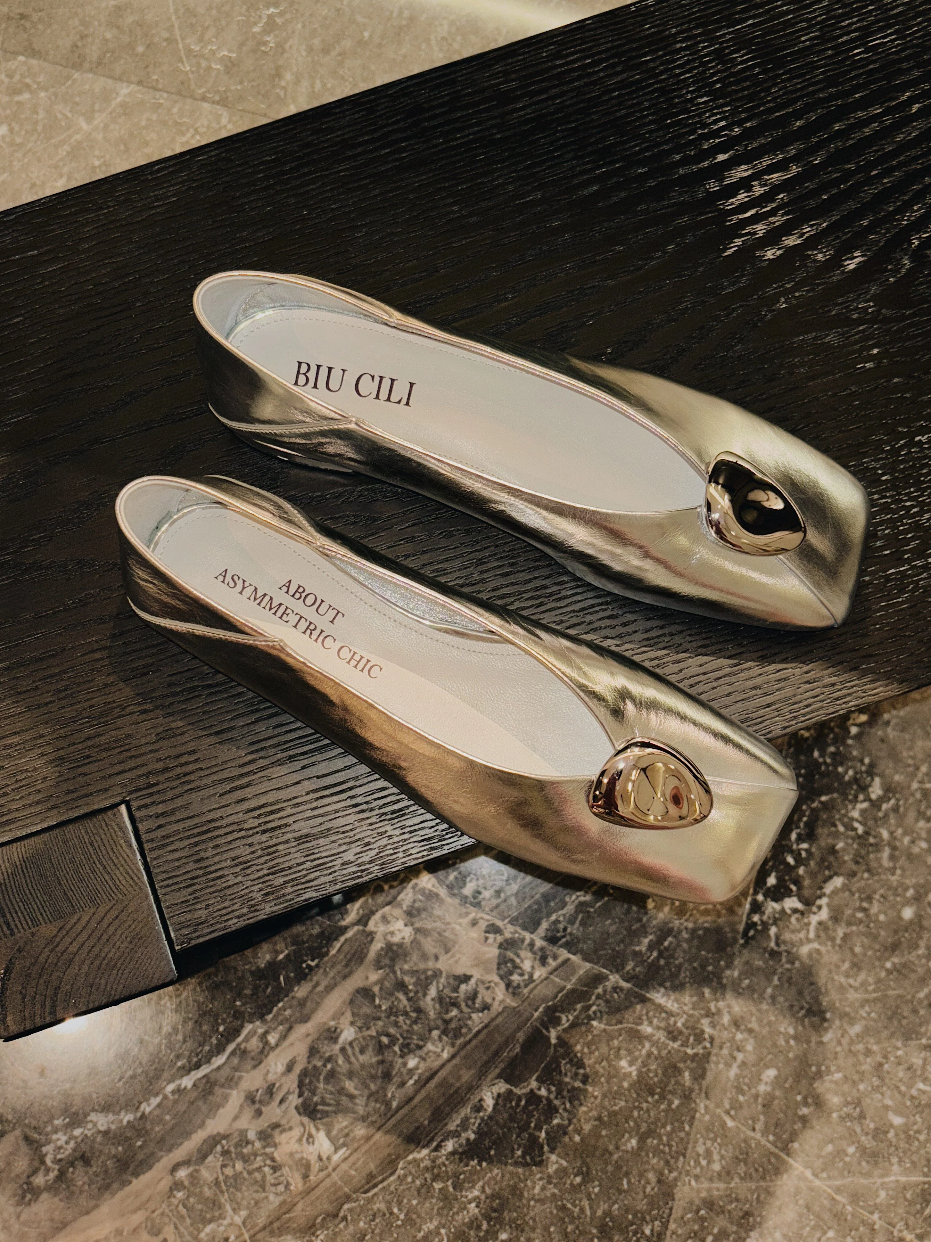 Square-Toe Metal Flats - Image 6