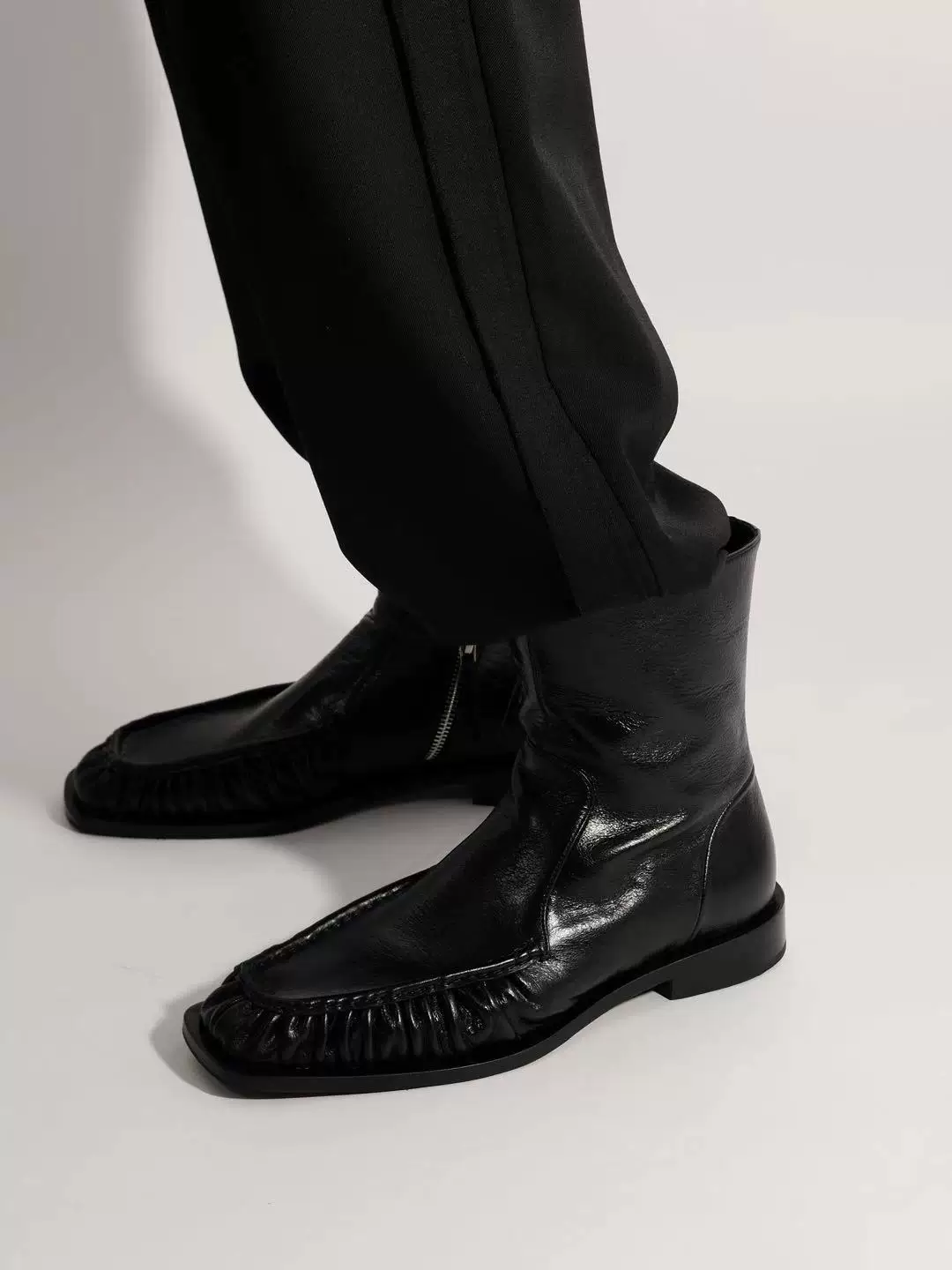 Square-Toe Side-Zip Ankle Boot - Image 8