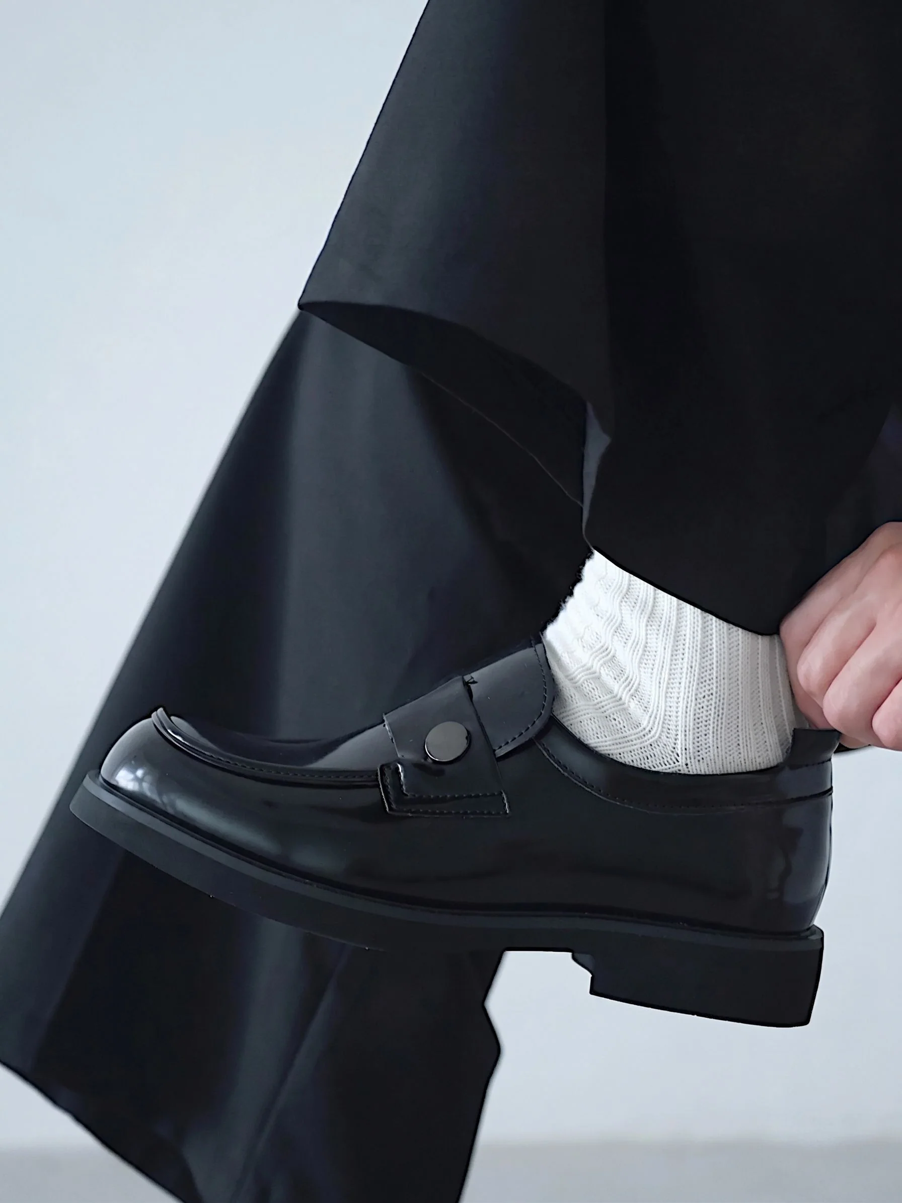 Square-Toe Strap Loafers