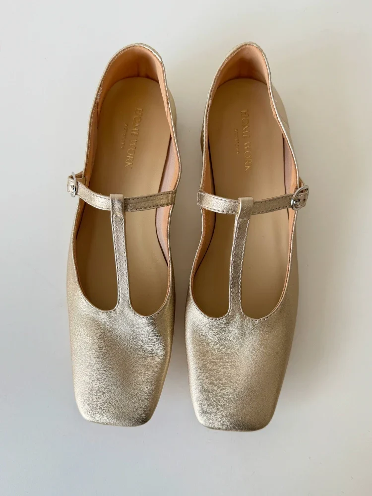 Square-Toe T-Strap Mary Jane Flat - Image 4