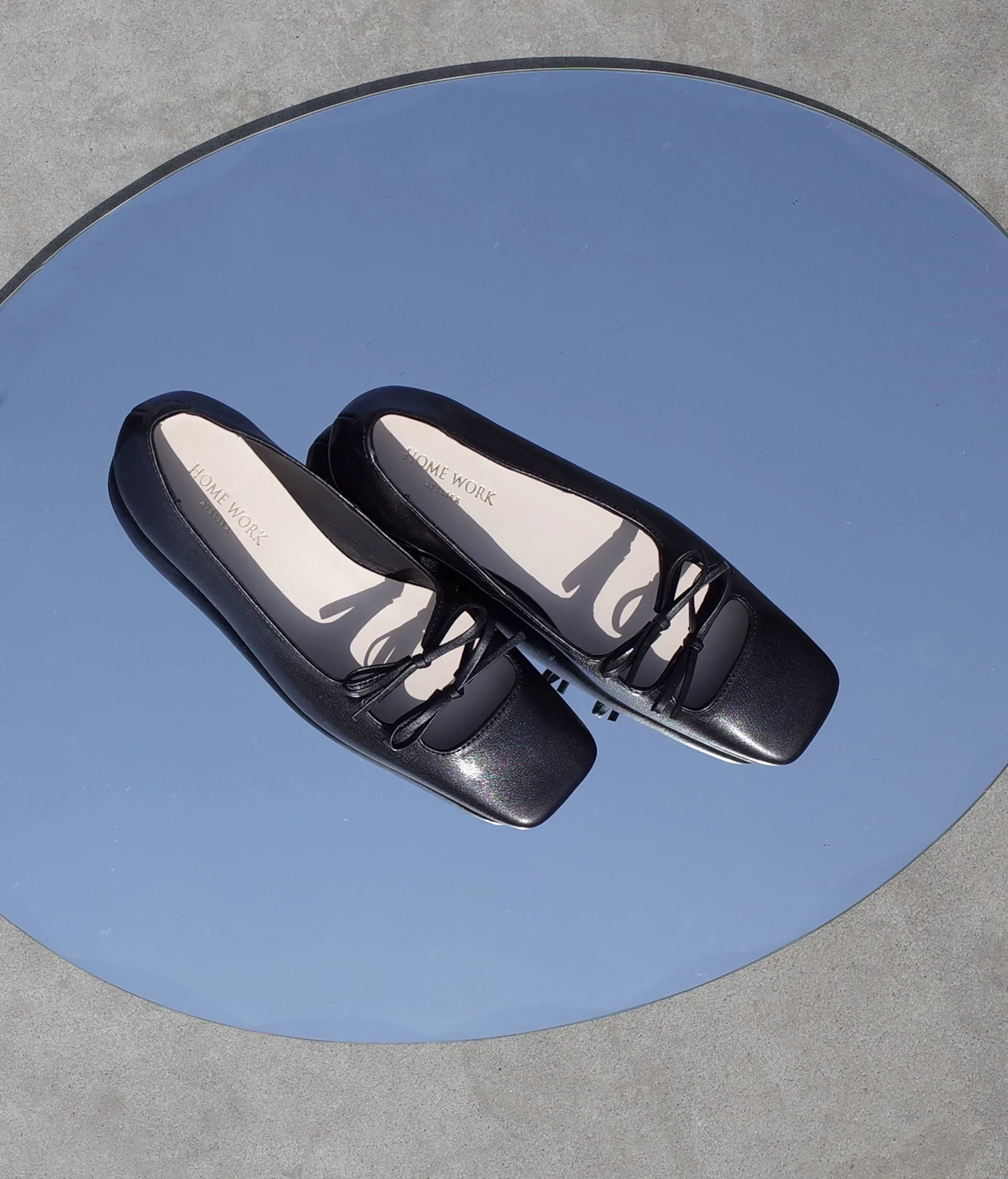 Square-Toe Tie Flats