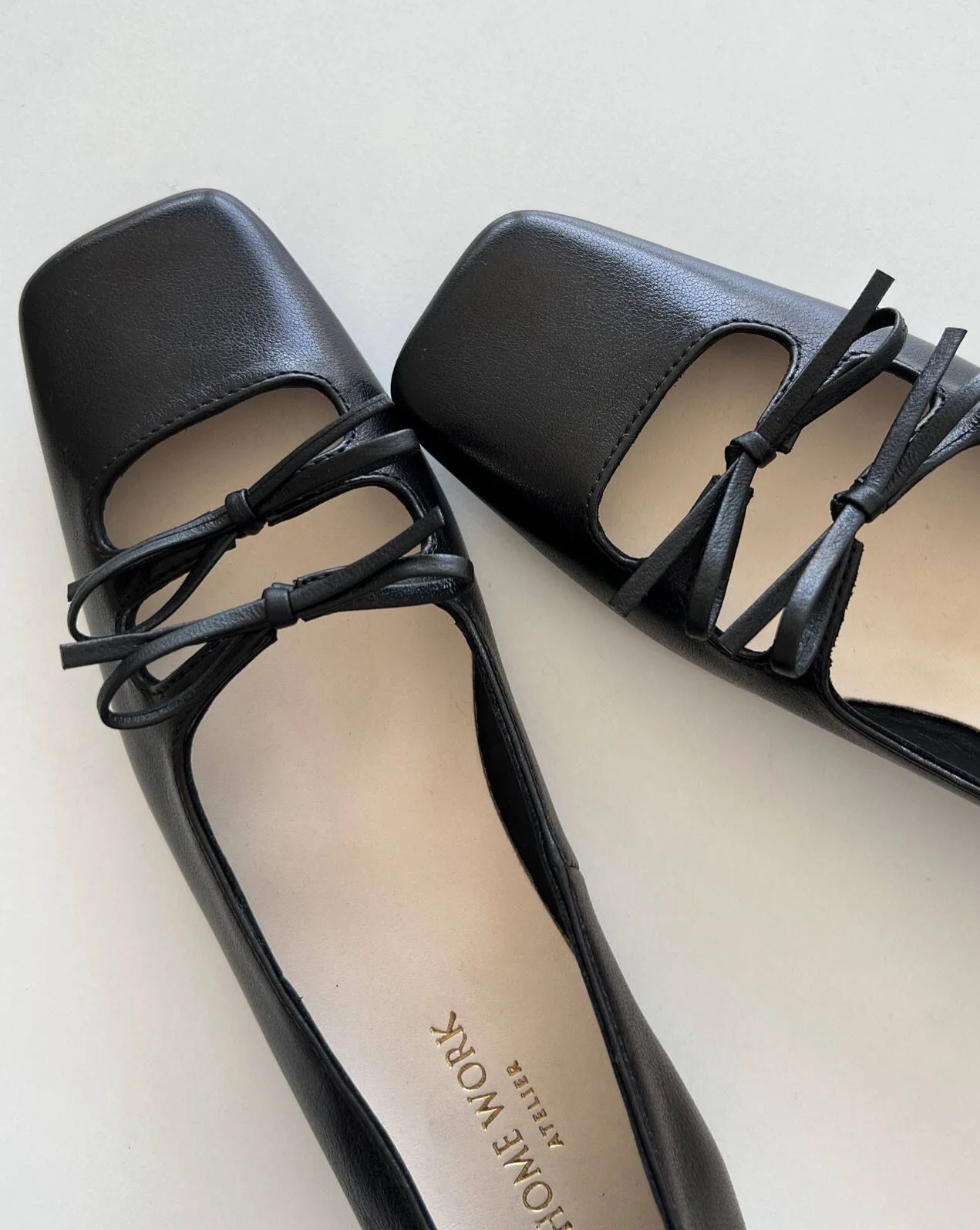 Square-Toe Tie Flats - Image 2
