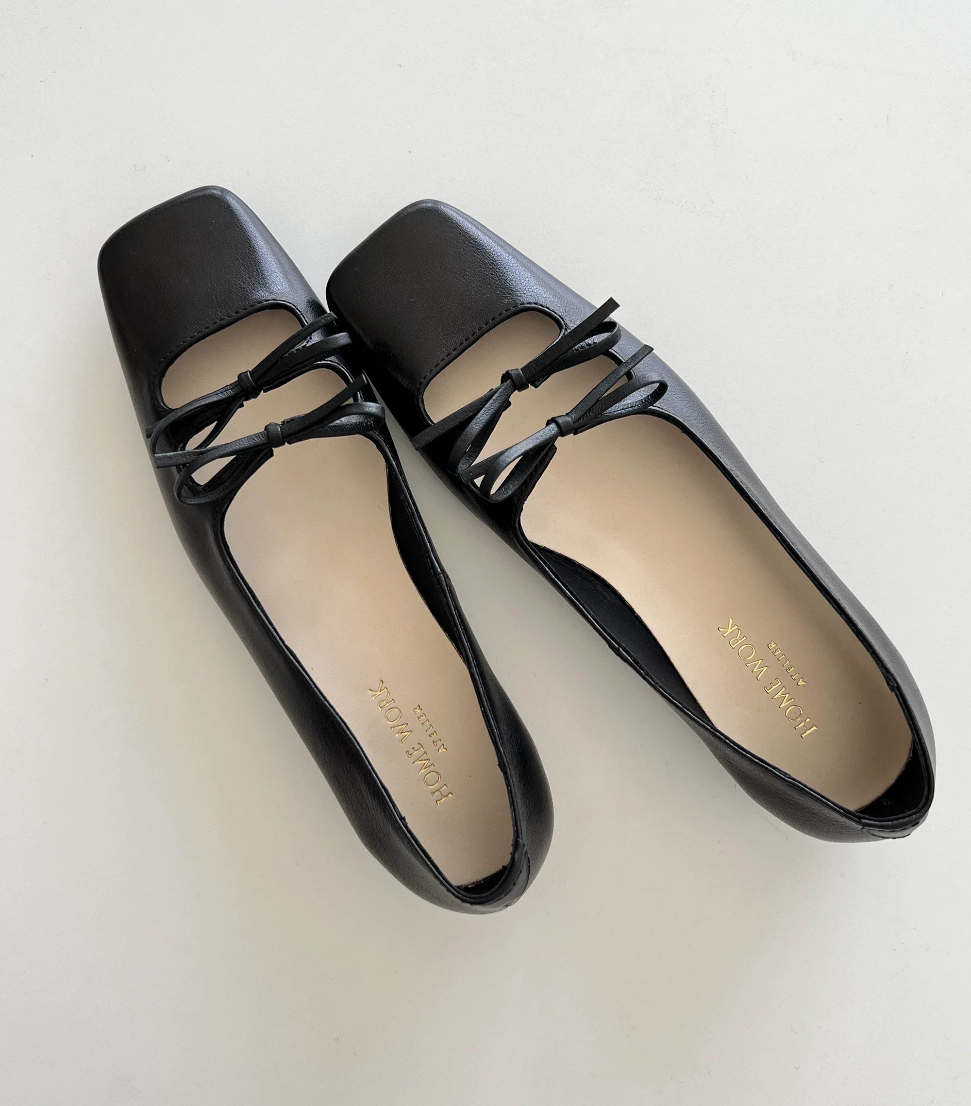 Square-Toe Tie Flats - Image 3