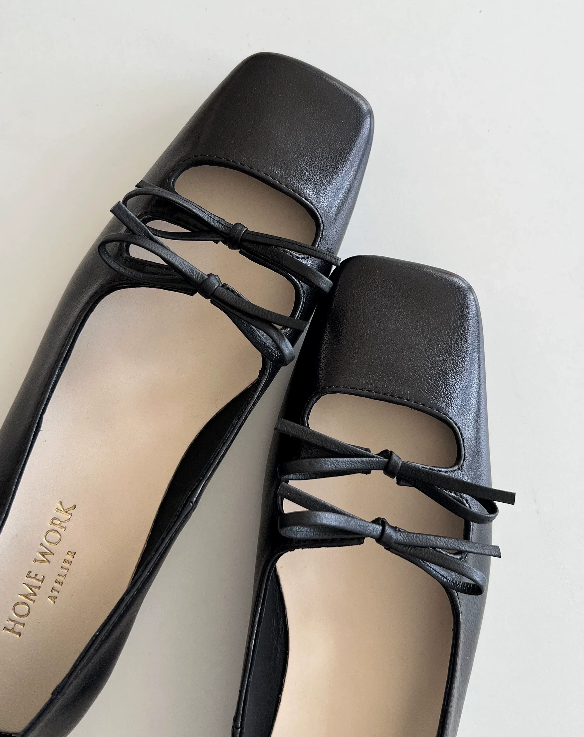 Square-Toe Tie Flats - Image 4