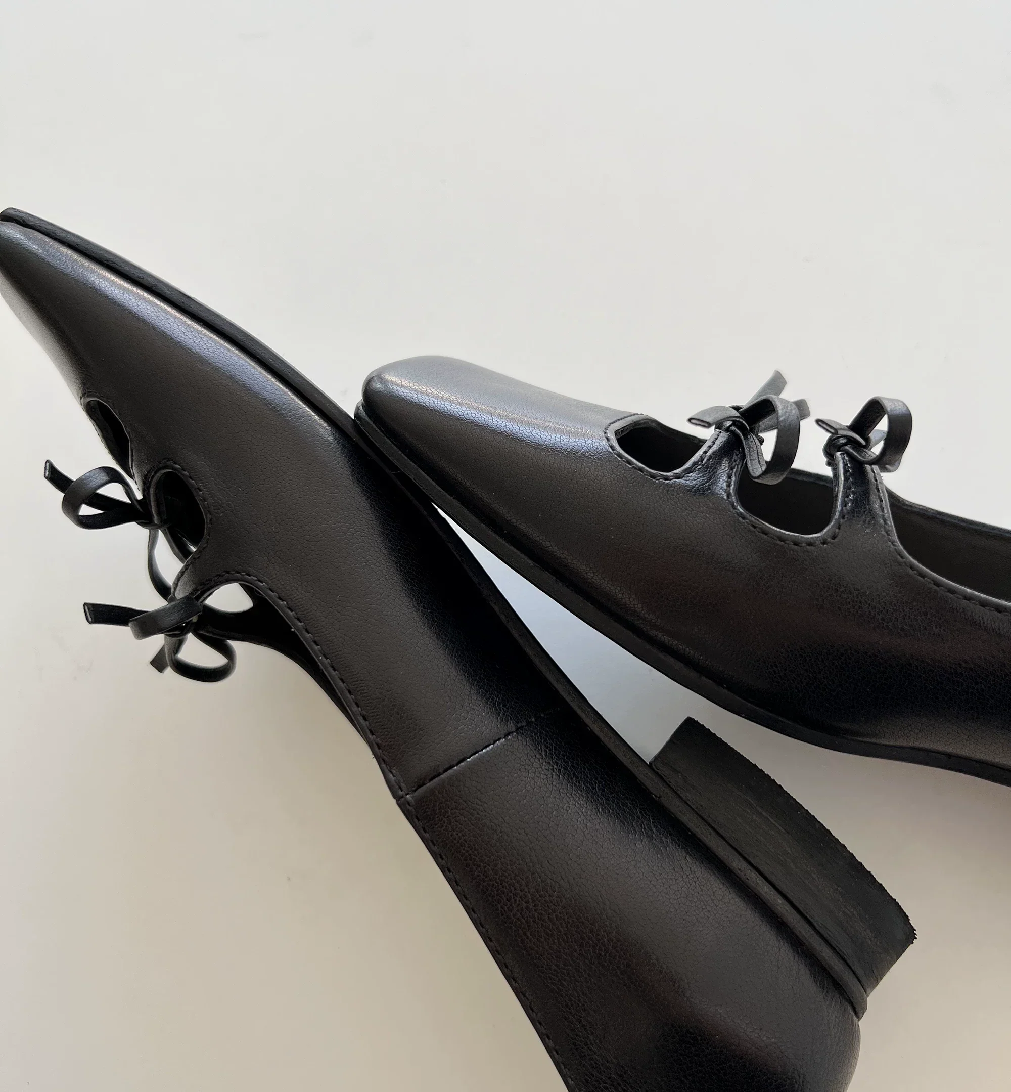 Square-Toe Tie Flats - Image 5