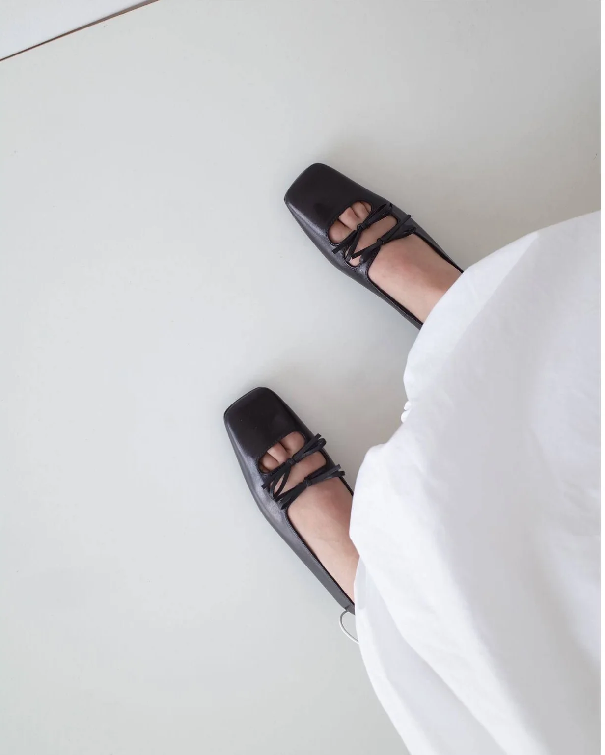 Square-Toe Tie Flats - Image 6