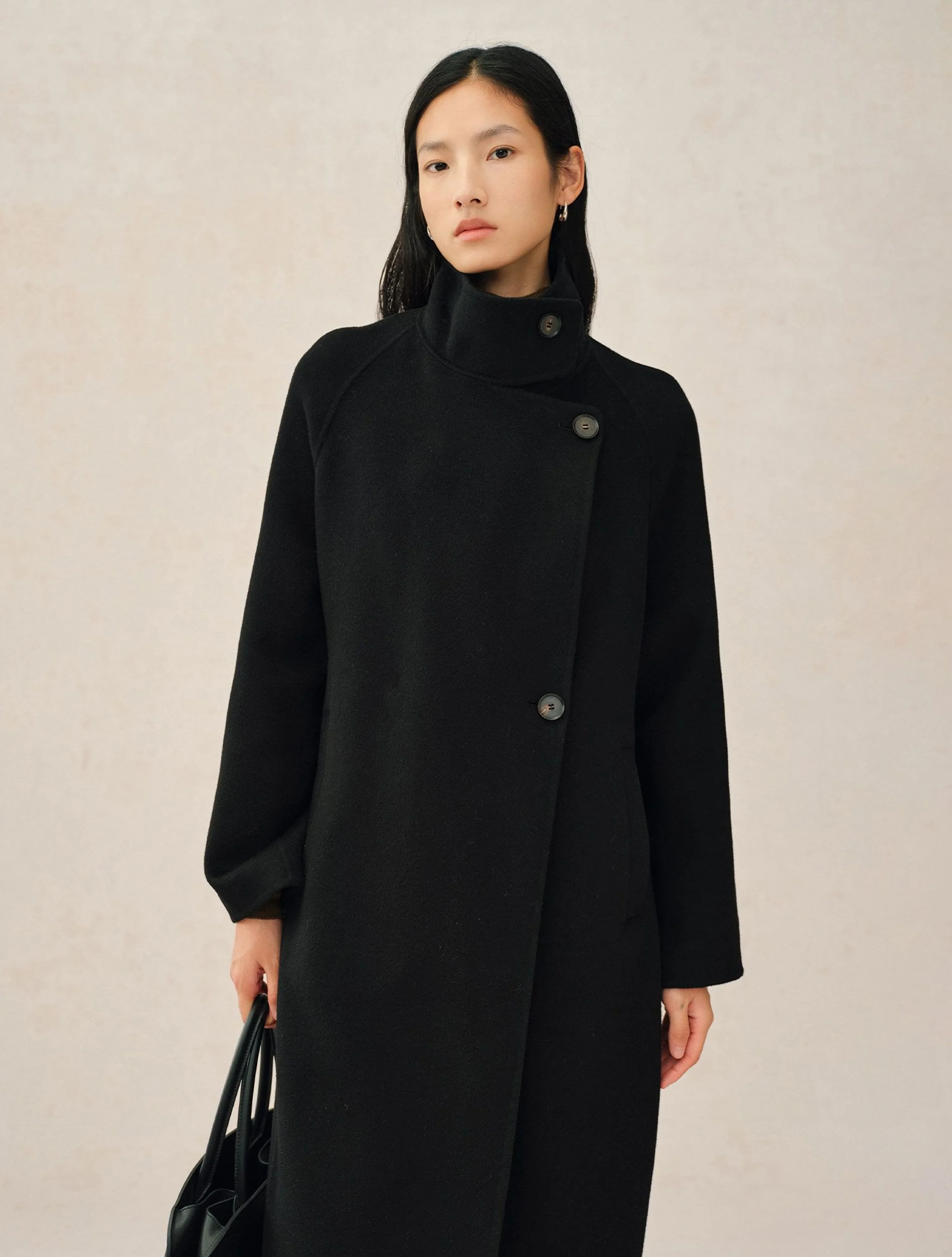 Stand-Collar Belted Cashmere Coat - Image 2