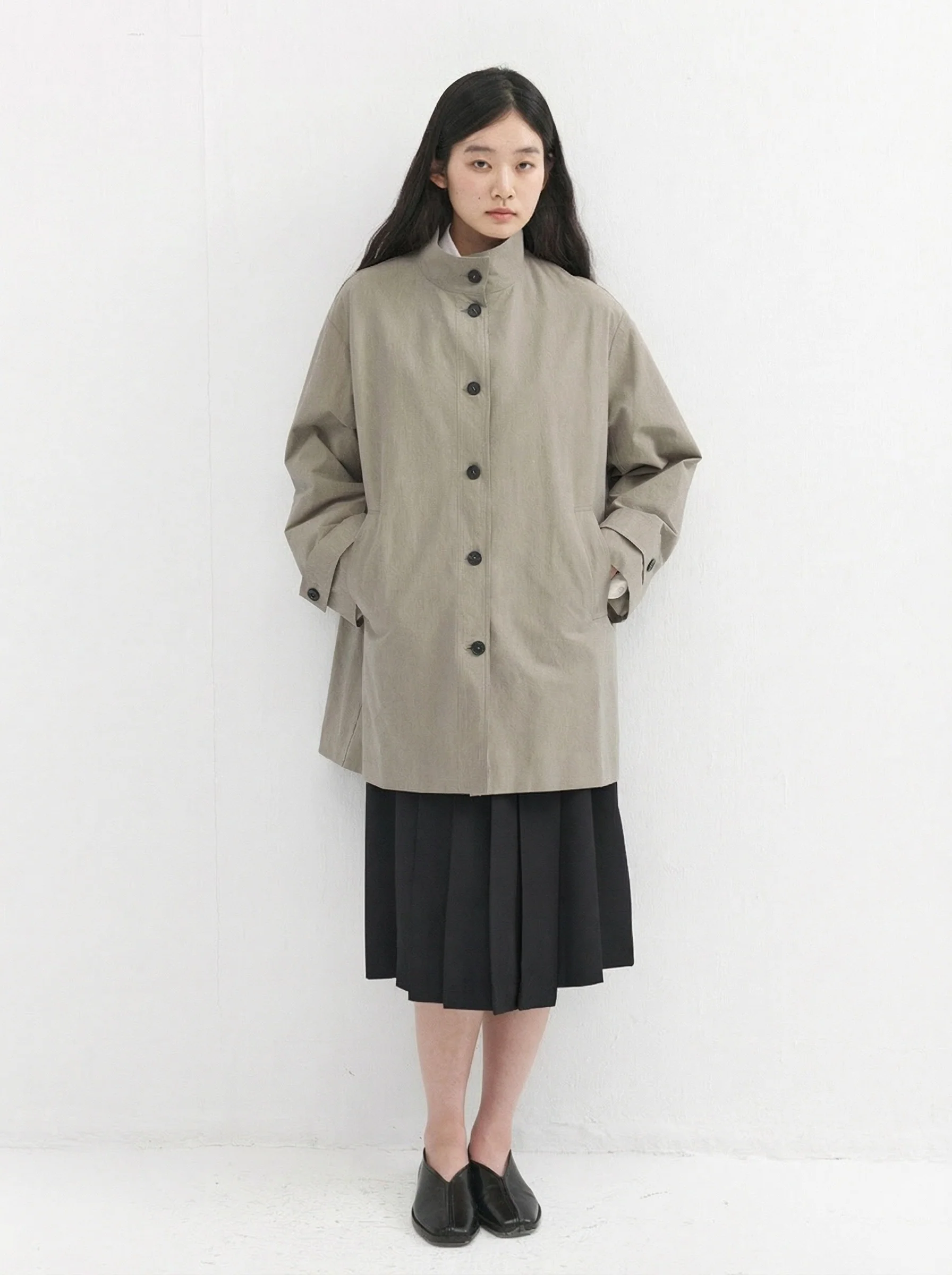 Stand Collar Car Coat