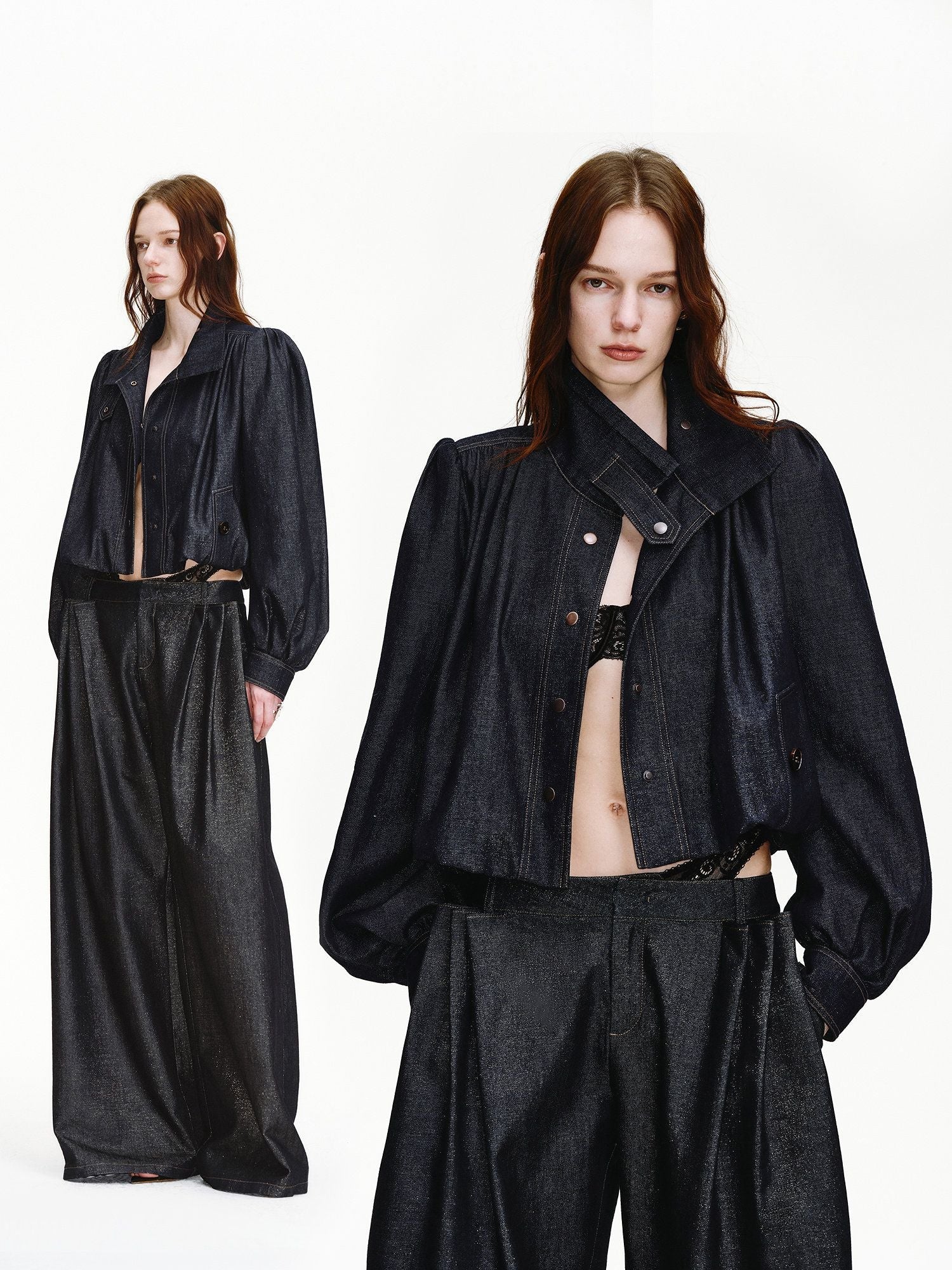 Stand-Collar Cropped Jacket - Image 3