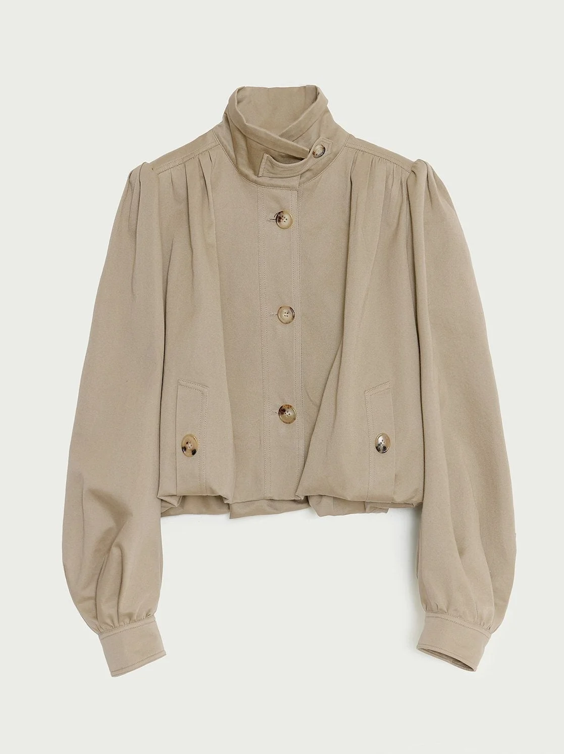 Stand-Collar Cropped Jacket - Image 4