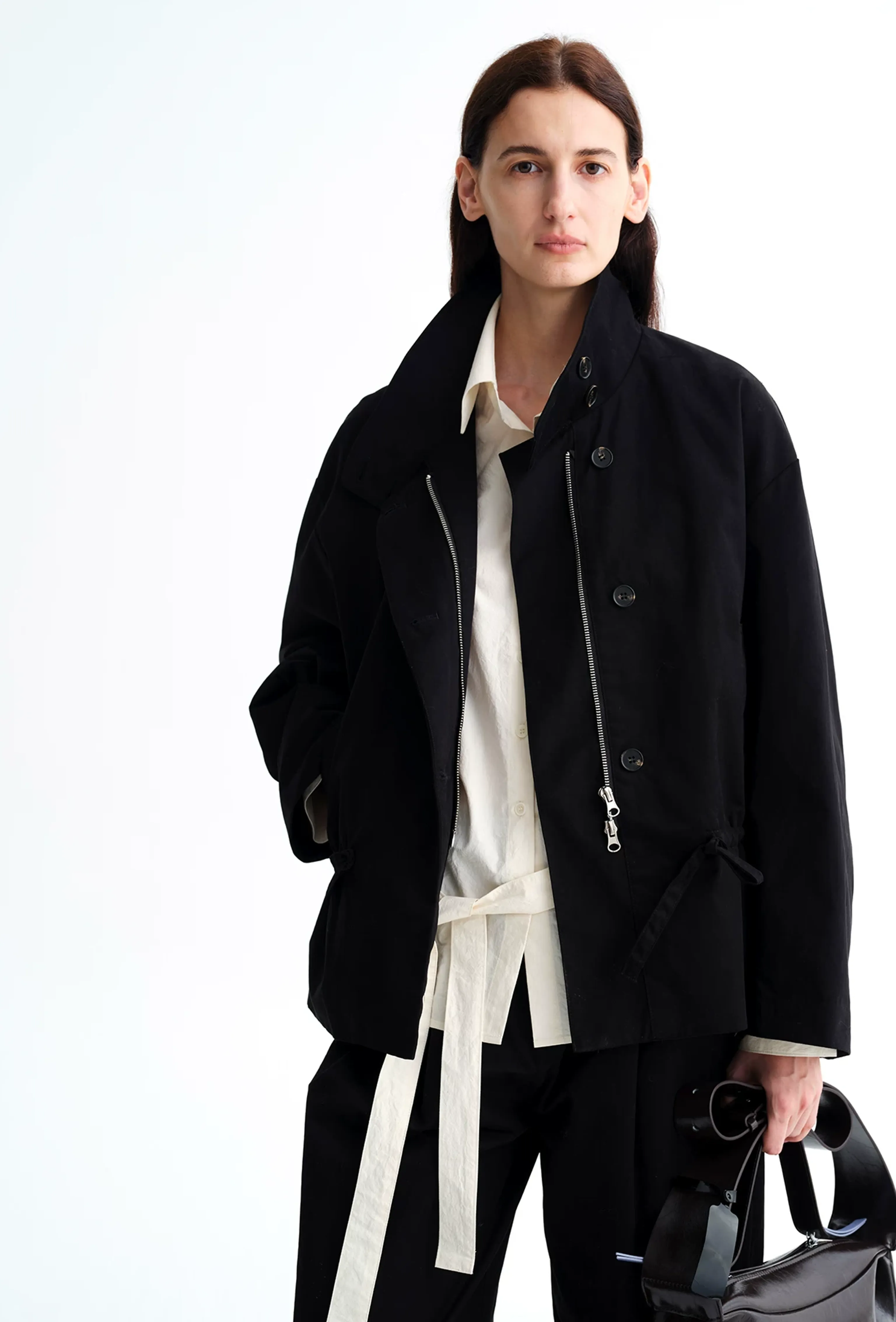 Stand-Collar Drawstring Jacket - Image 2