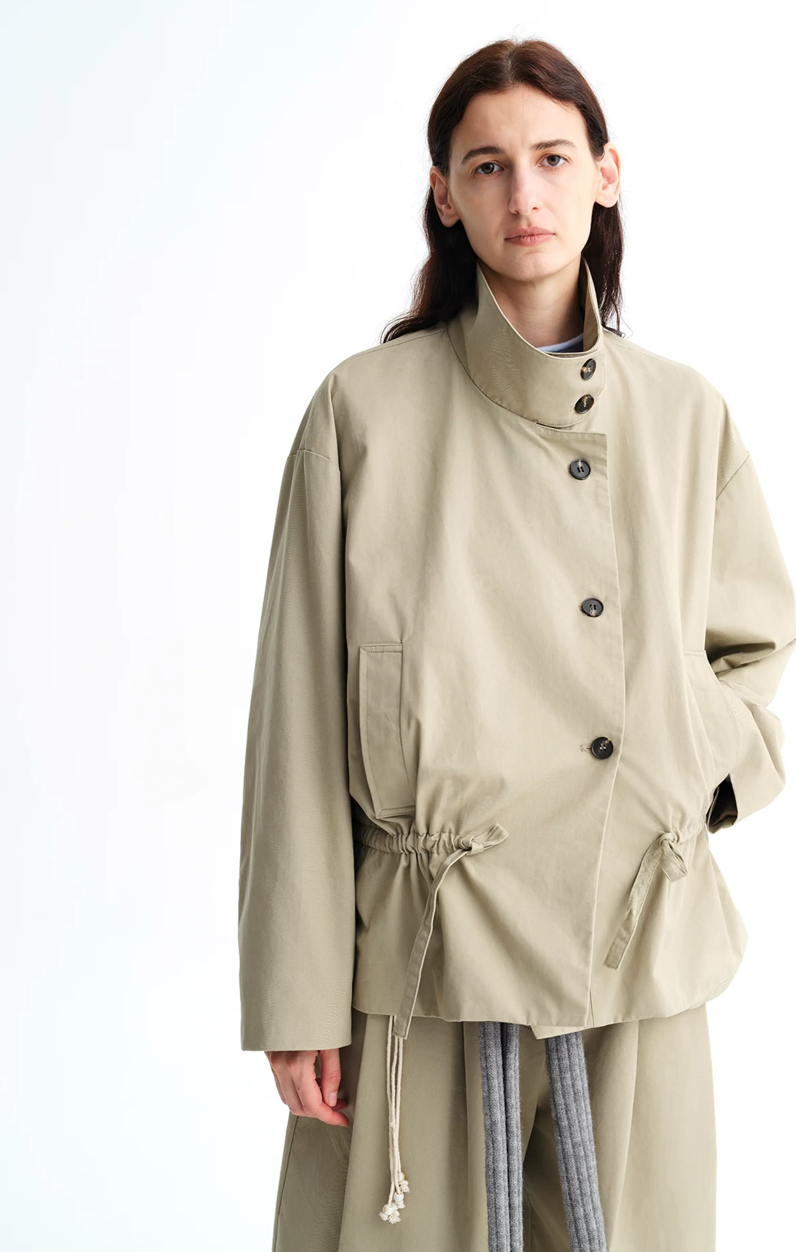 Stand-Collar Drawstring Jacket - Image 3