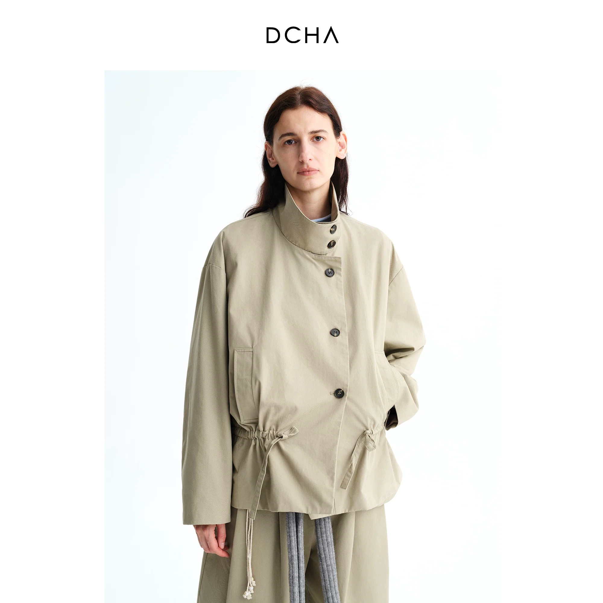 Stand-Collar Drawstring Jacket - Image 6