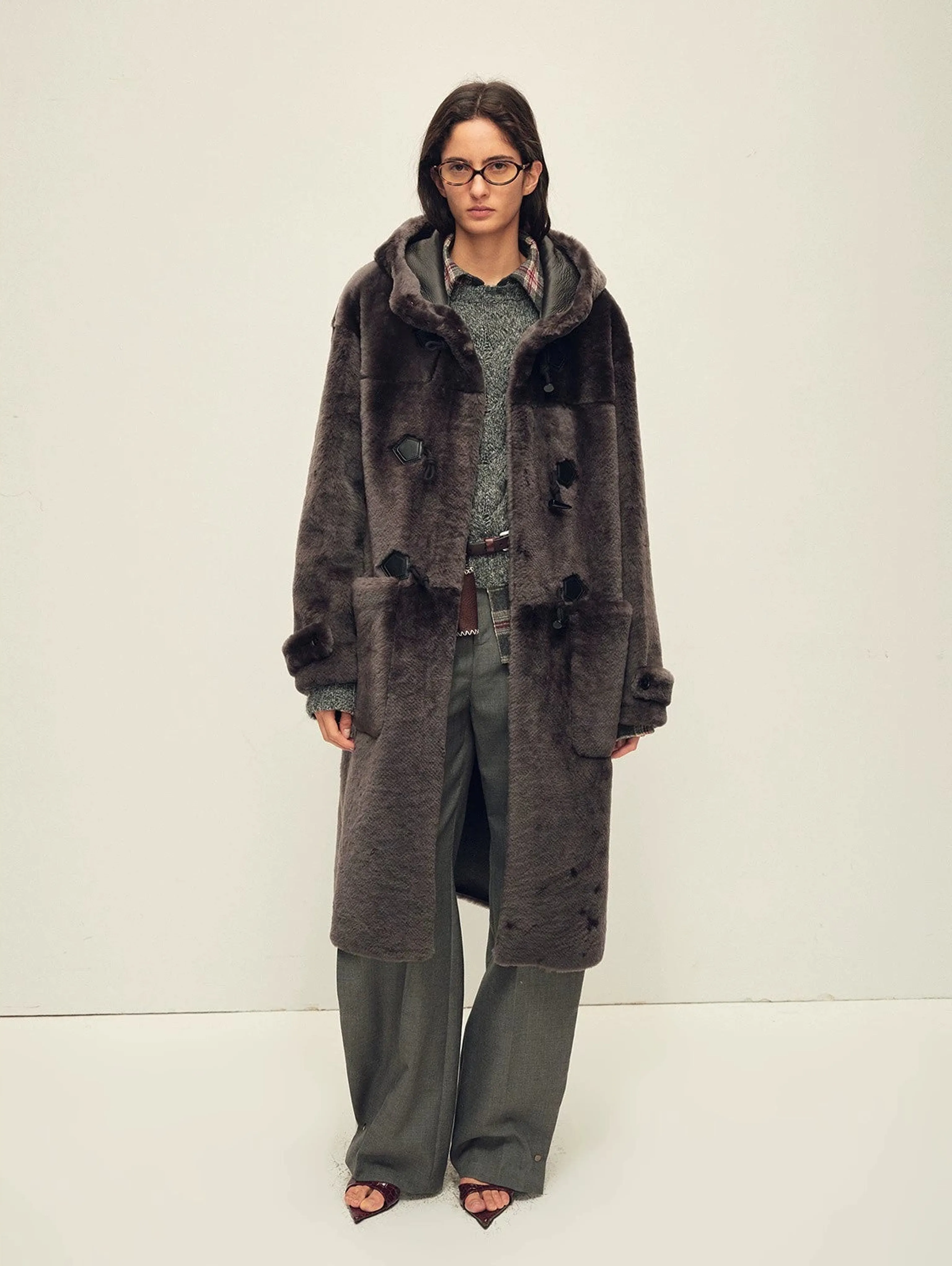 Stand Collar Fur Coat - Image 20