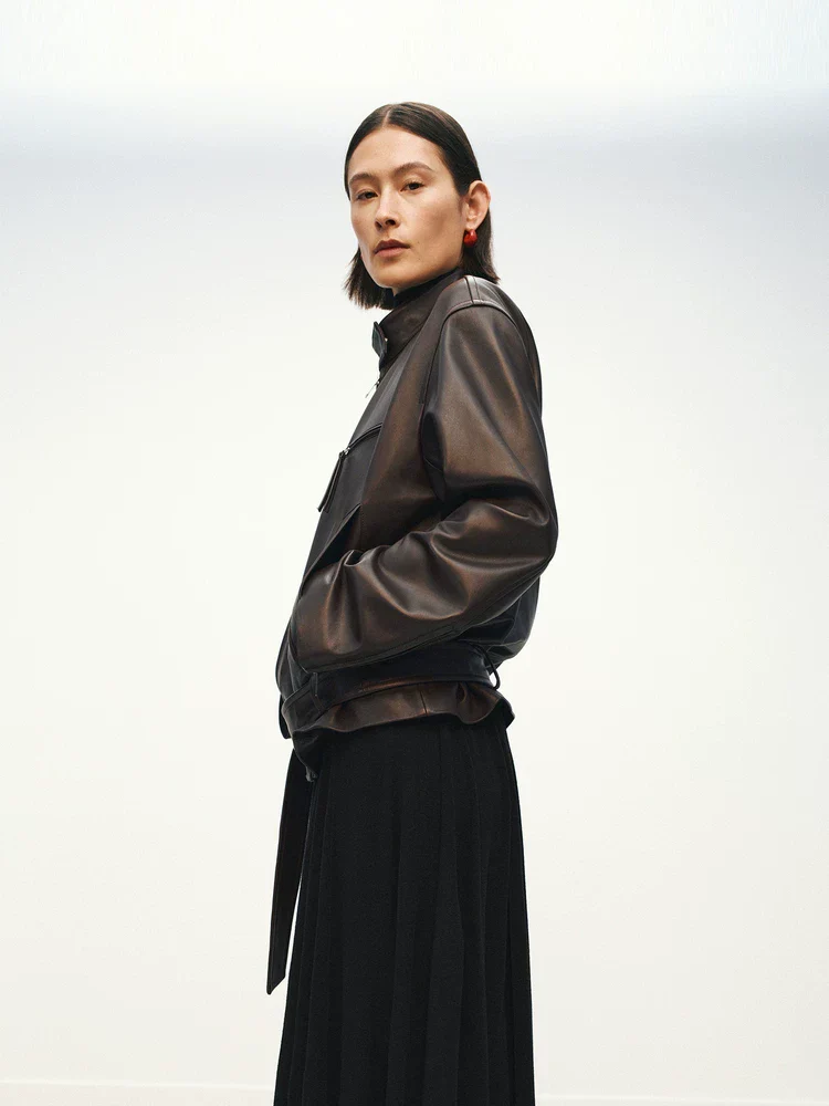 Stand-Collar Leather Jacket - Image 2