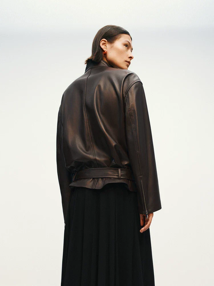 Stand-Collar Leather Jacket - Image 3