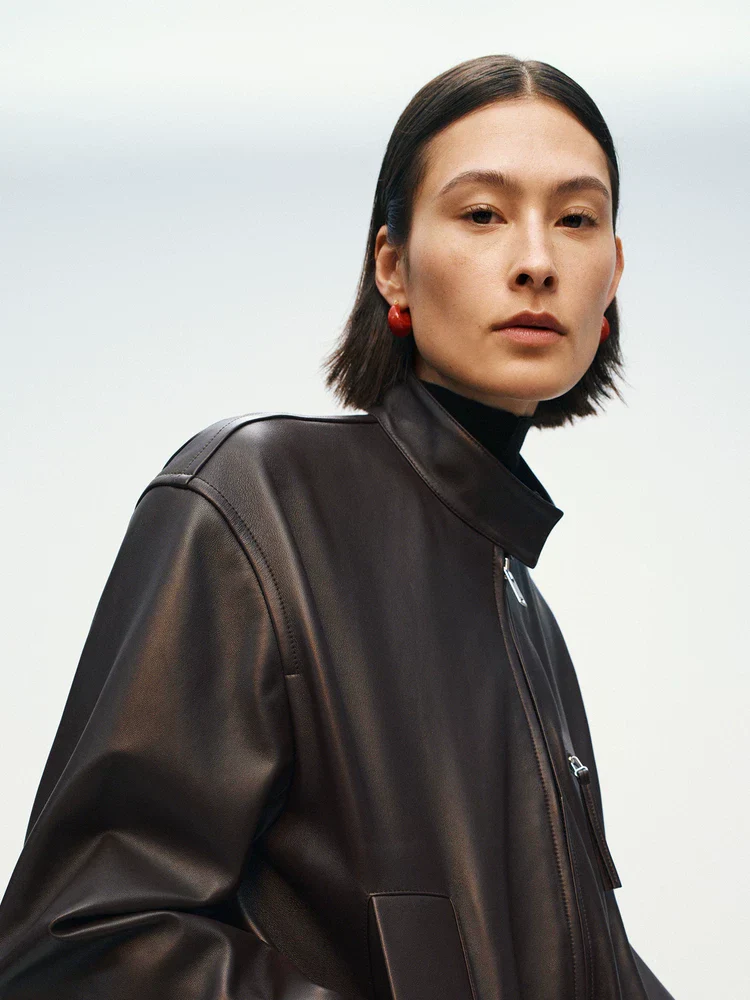 Stand-Collar Leather Jacket - Image 5