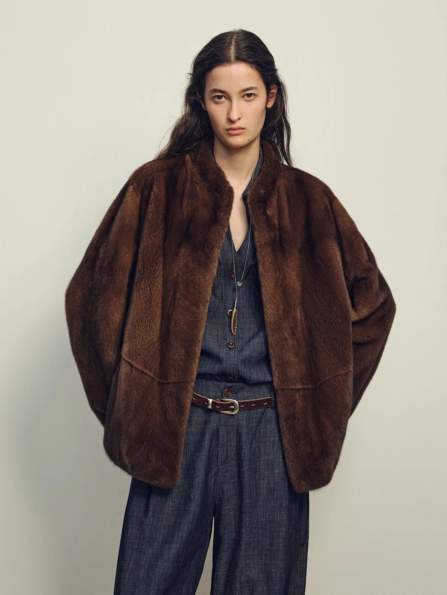 Stand-Collar Mink Jacket - Image 7