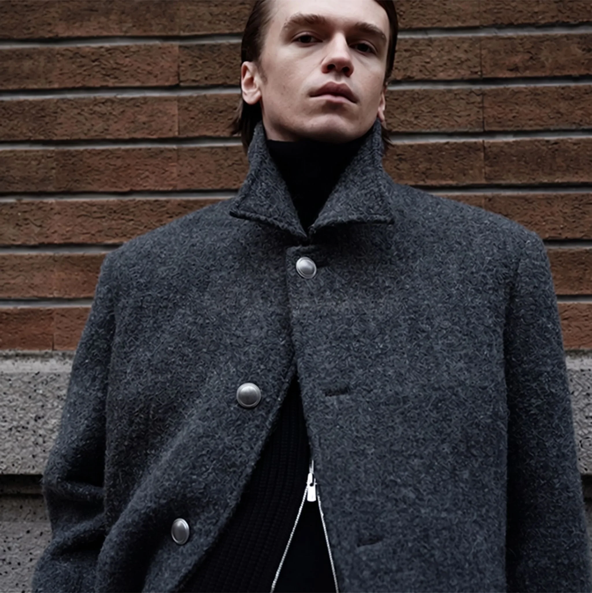 Stand Collar Overcoat - Image 3