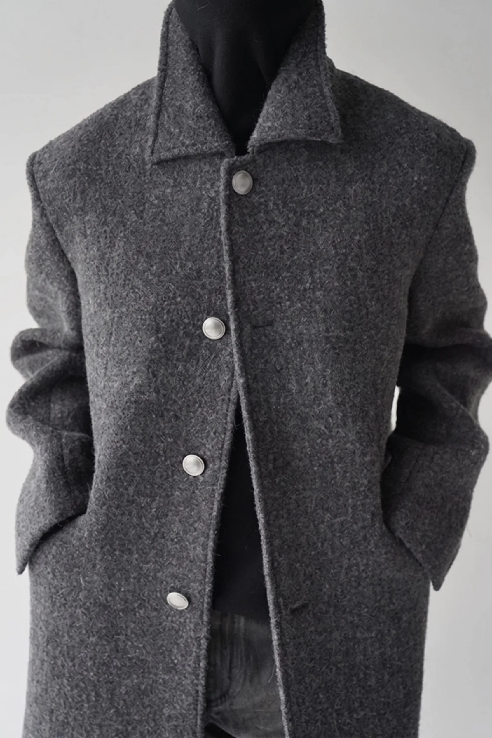 Stand Collar Overcoat - Image 5