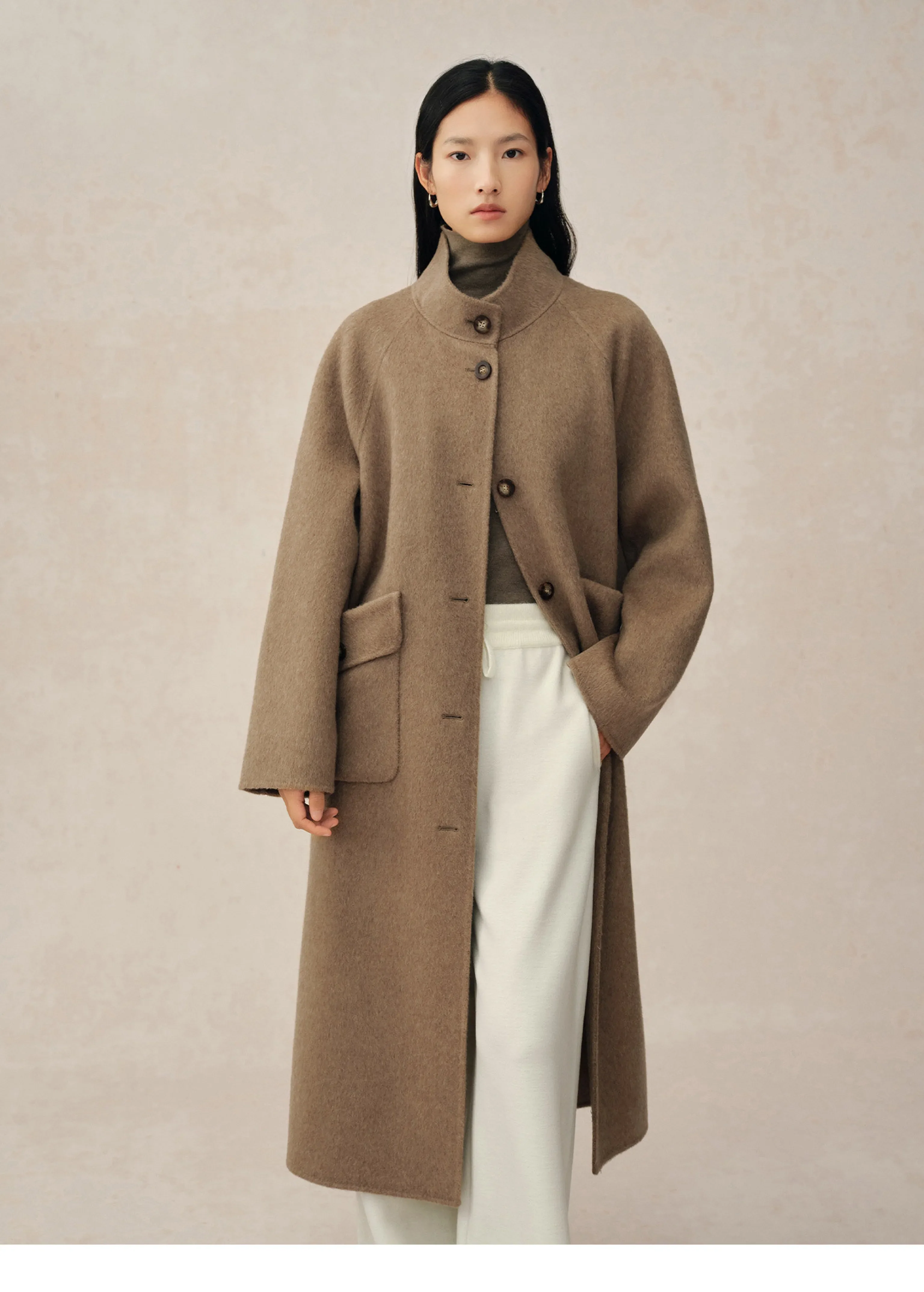 Stand-Collar Patch-Pocket Coat - Image 3
