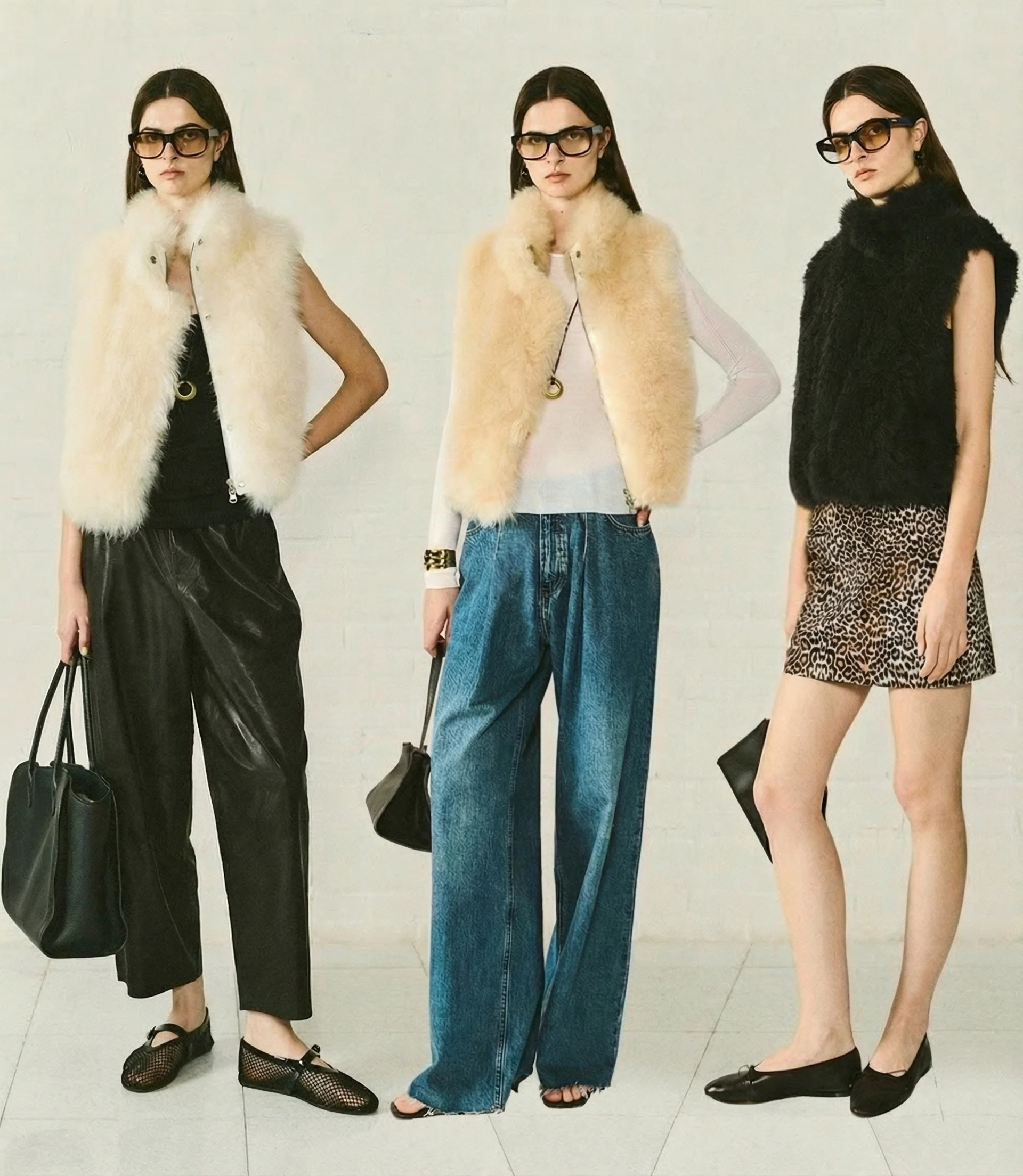 Stand-Collar Shearling Vest