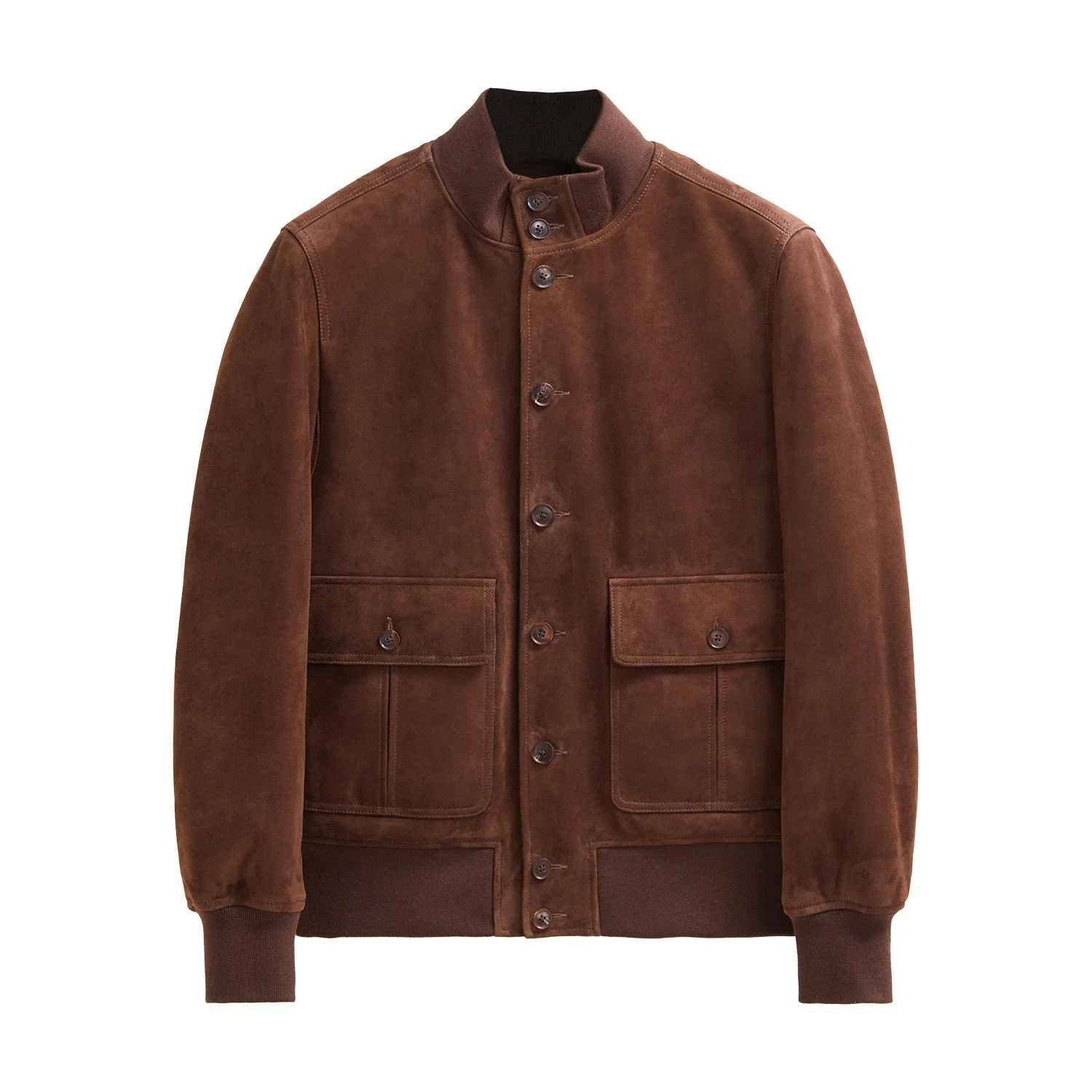 Stand Collar Suede Jacket - Image 6