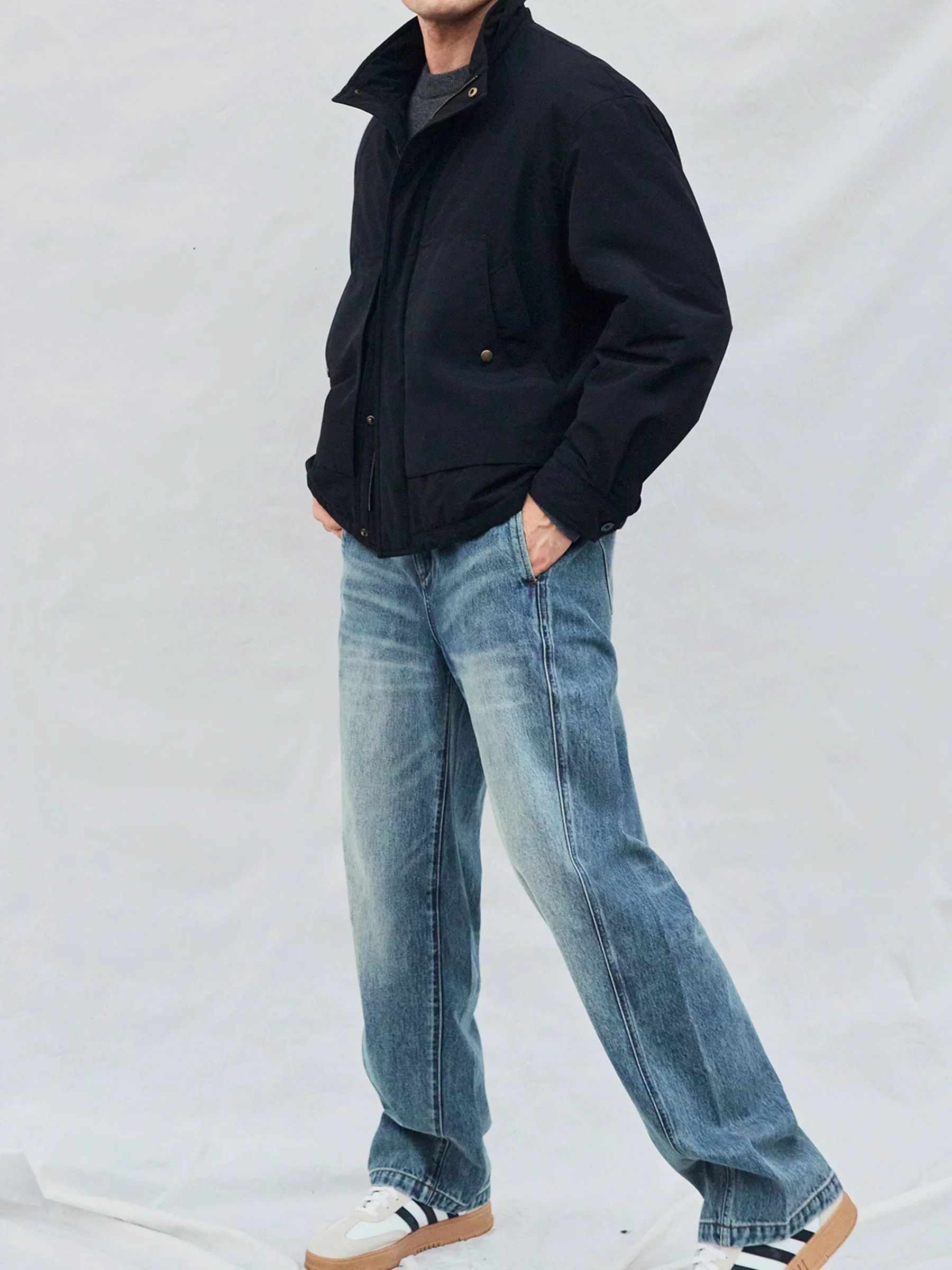 Stand-Collar Thermal Cotton Work Jacket - Image 3