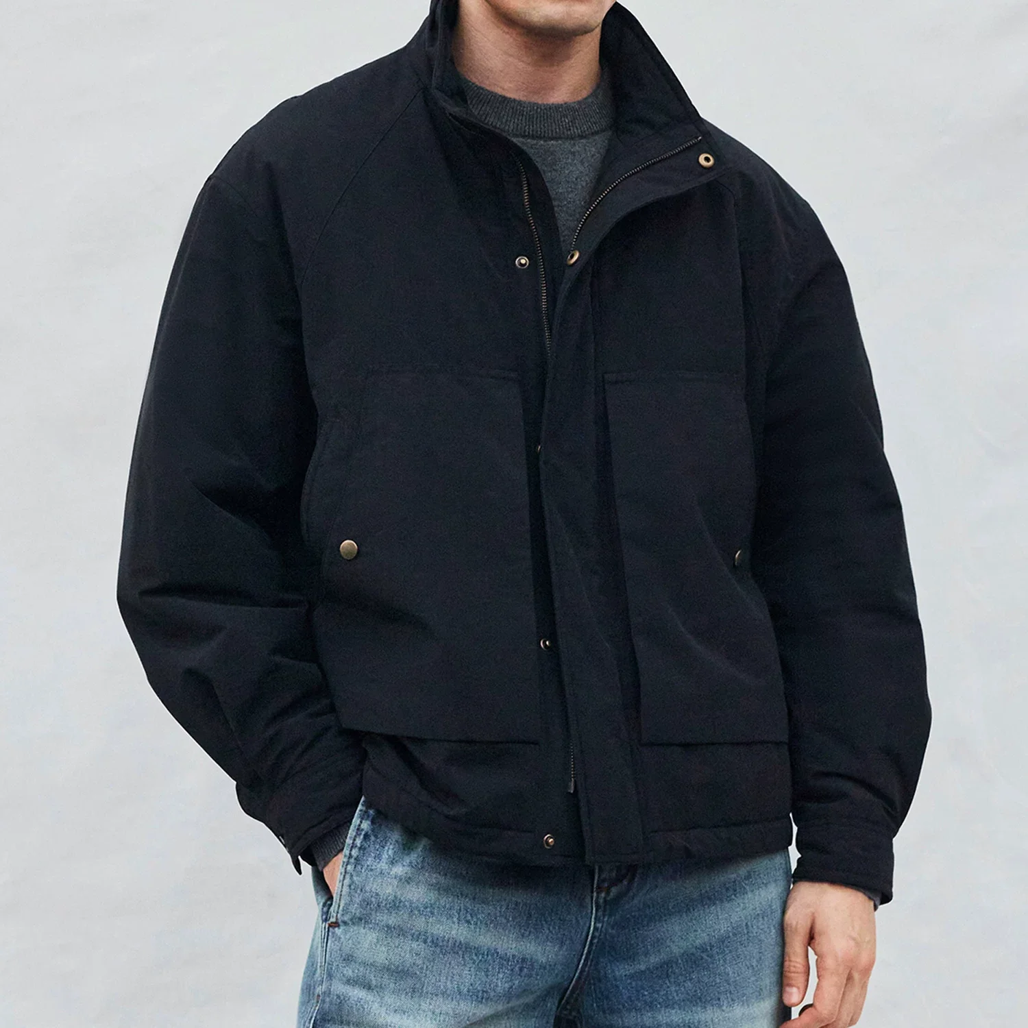 Stand-Collar Thermal Cotton Work Jacket - Image 5