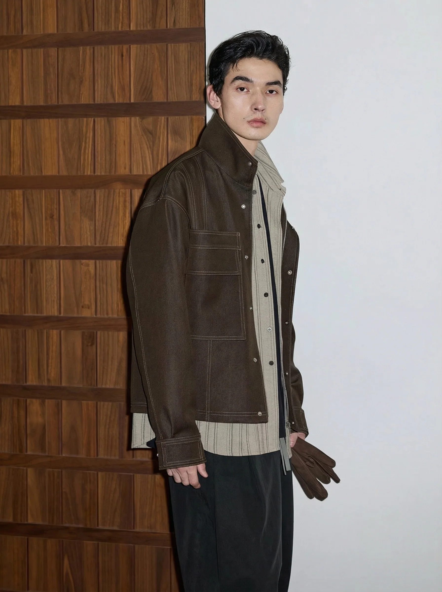 Stand-Collar Twill Utility Jacket - Image 2