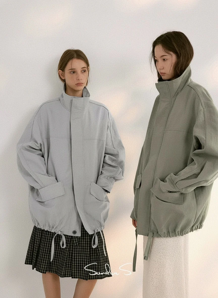Stand-Collar Utility Jacket