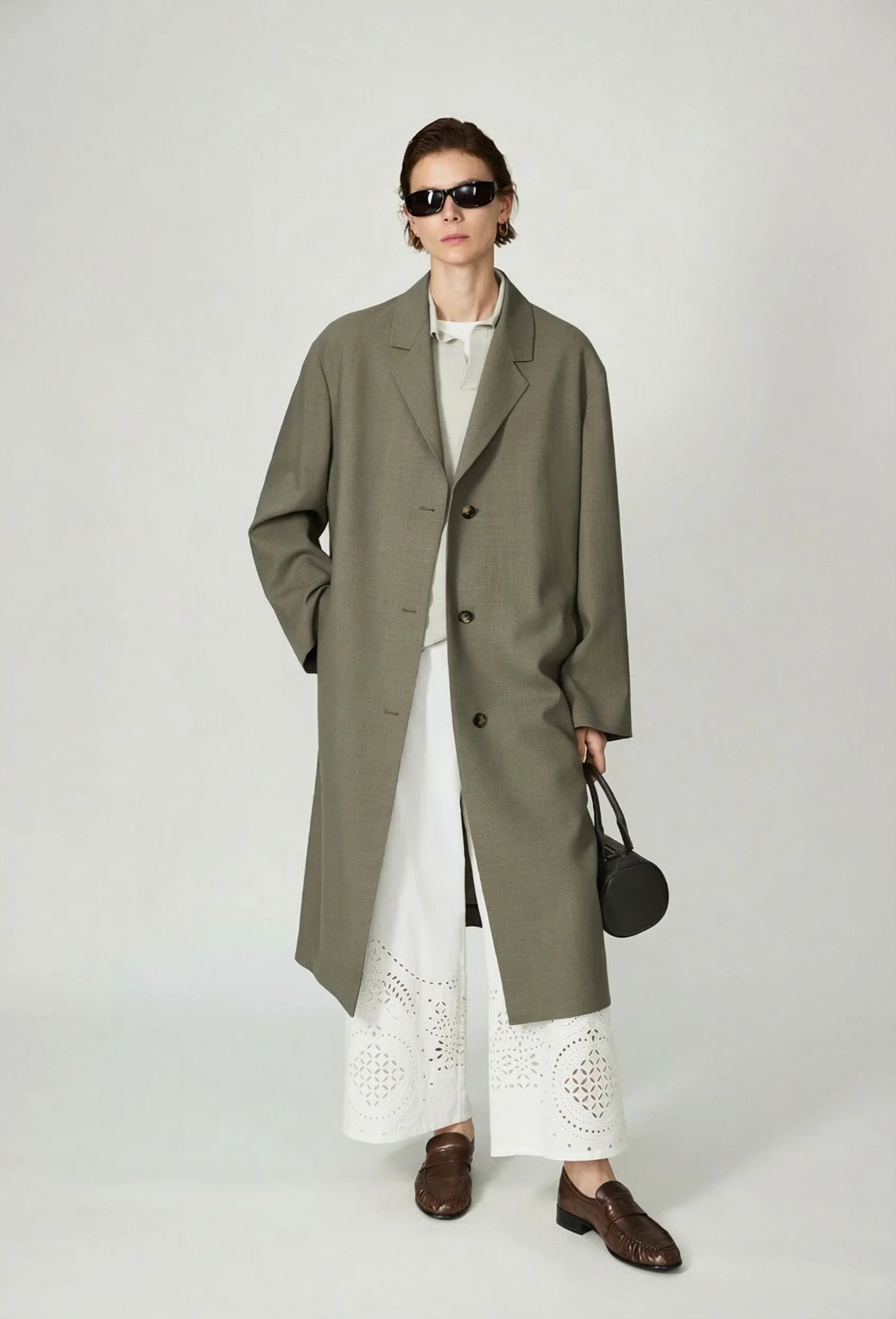 Stand Collar Wool Trench - Image 2