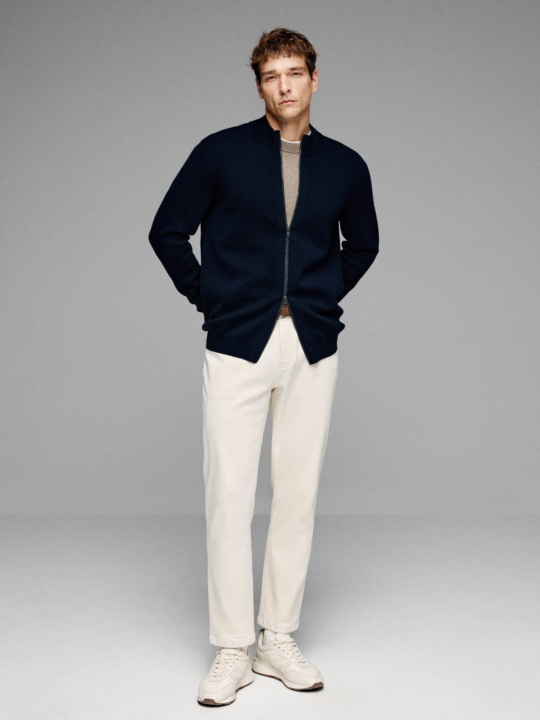 Stand Collar Zip Cardigan - Image 3