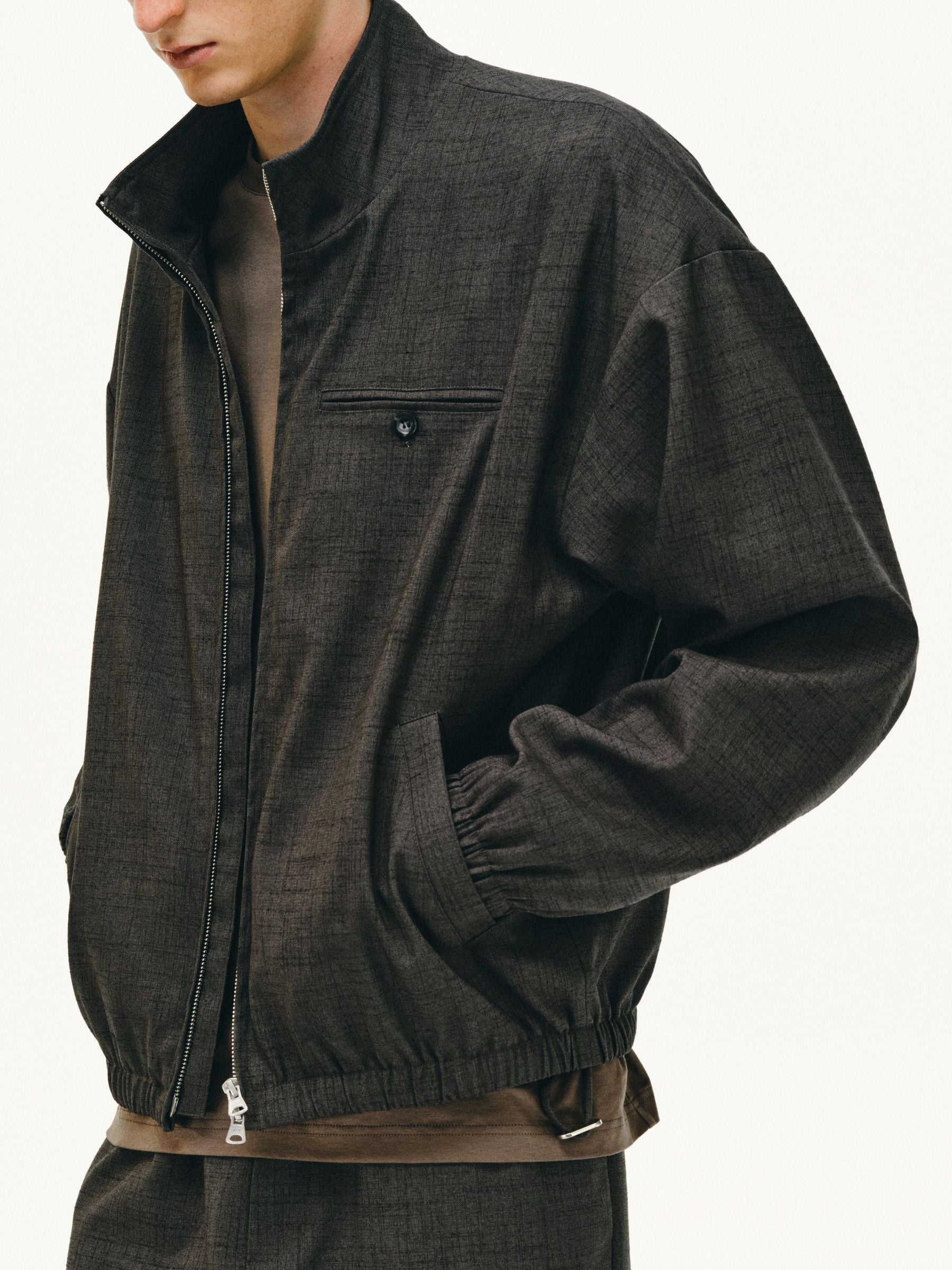 Stand Collar Zip Jacket
